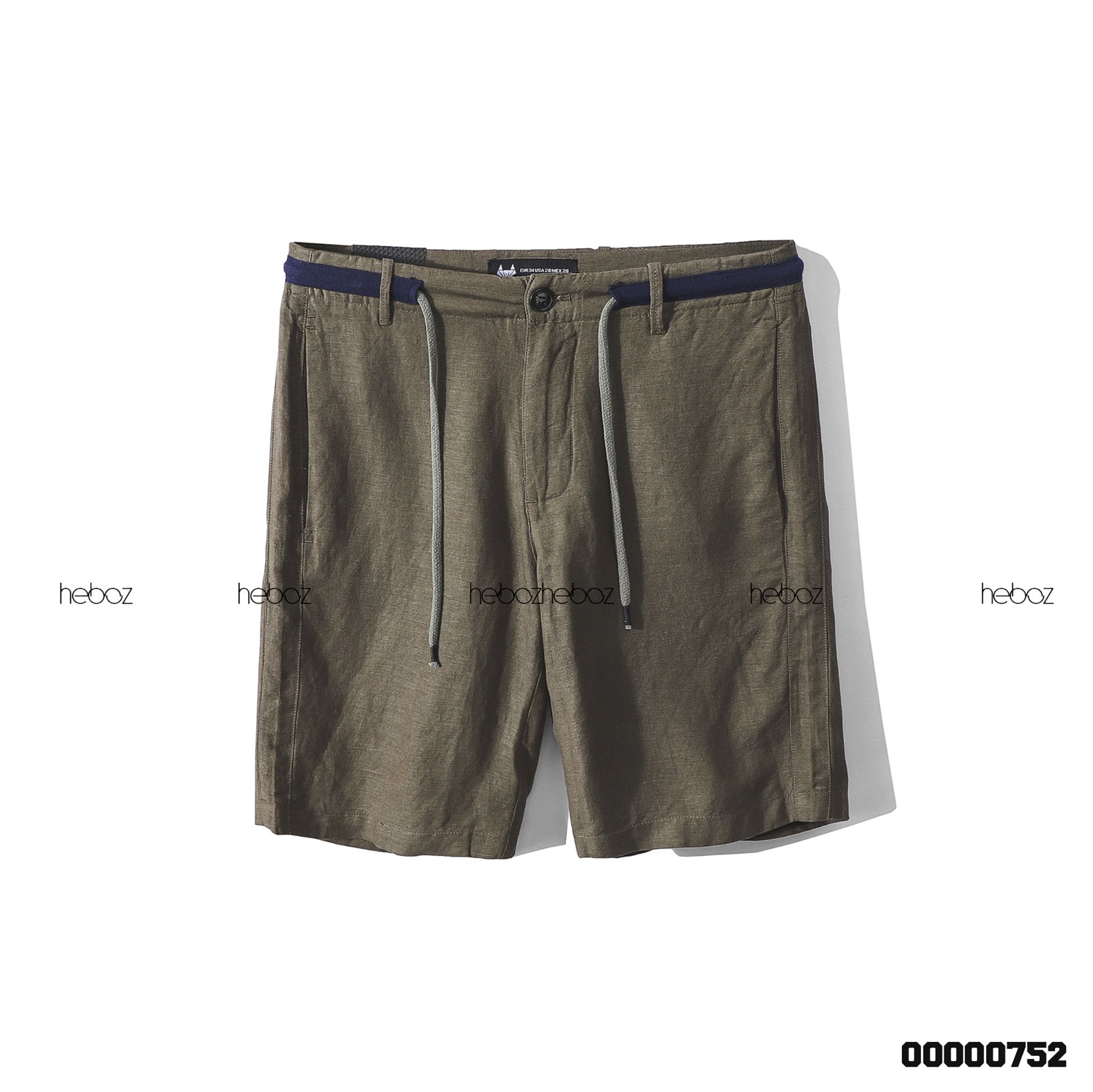 Quần short linen Heboz phối lưng dây rút 3M -00000752