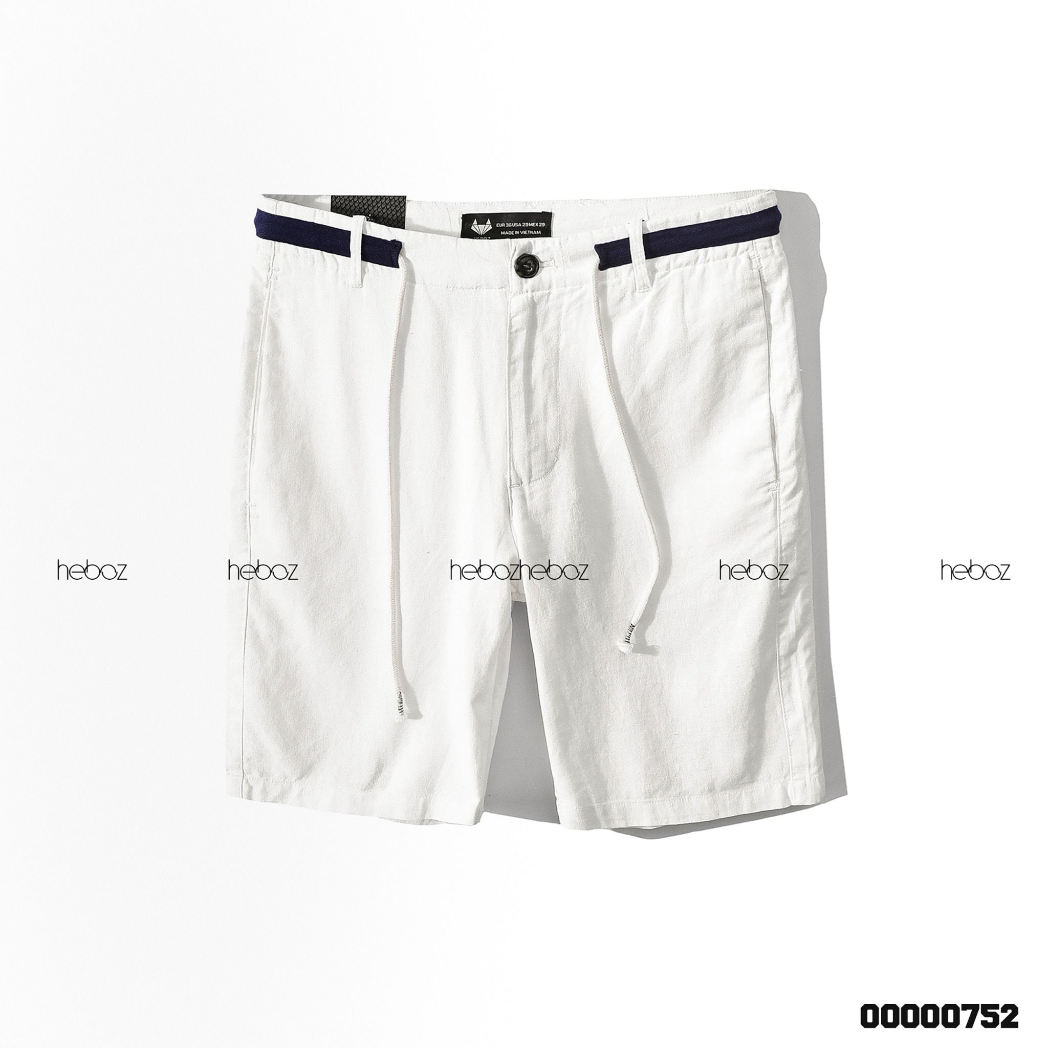 Quần short linen Heboz phối lưng dây rút 3M -00000752