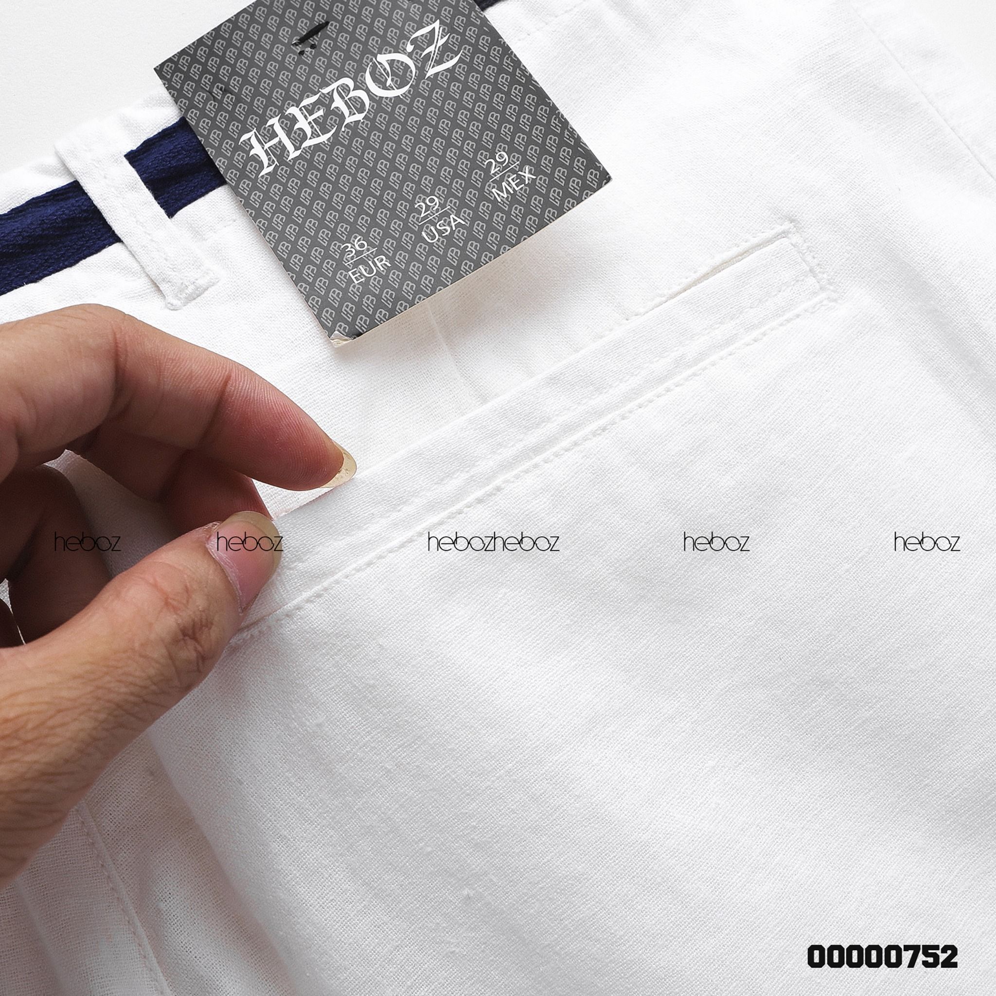 Quần short linen Heboz phối lưng dây rút 3M -00000752