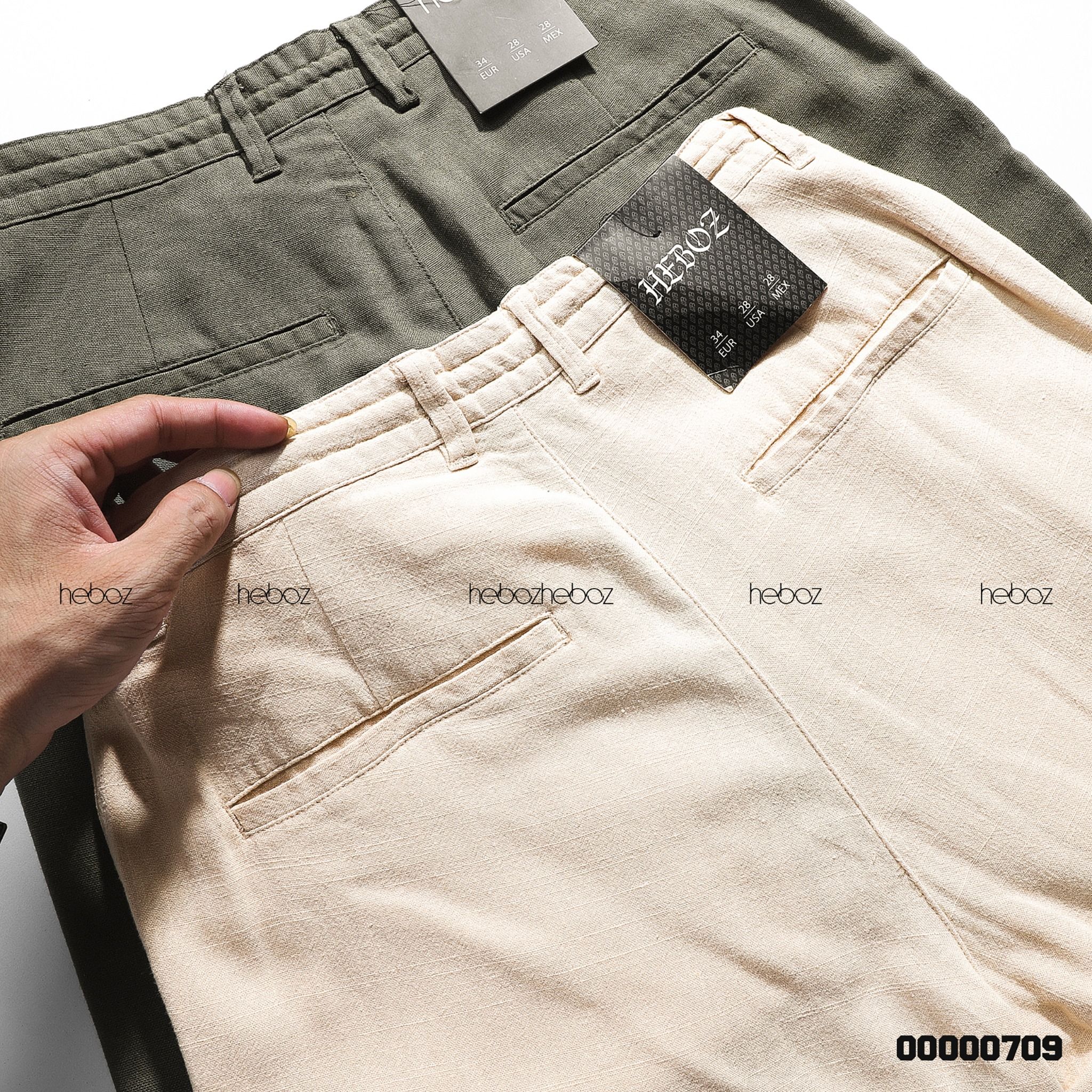 Quần short Heboz linen dây rút 6M - 00000709