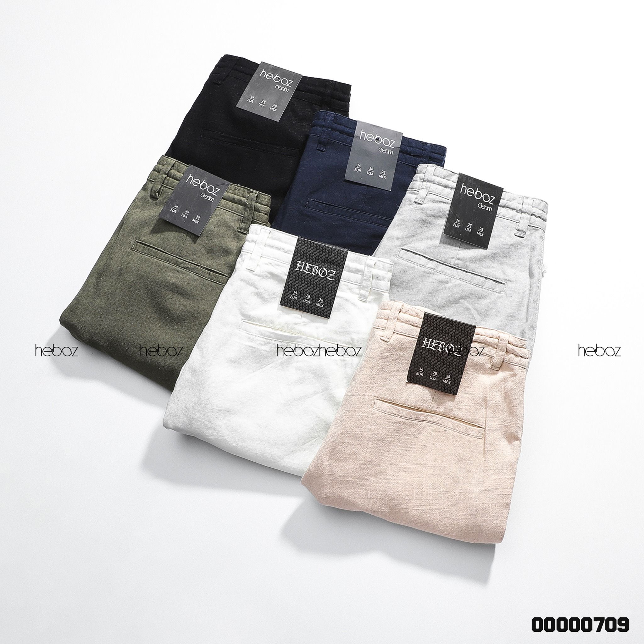 Quần short Heboz linen dây rút 6M - 00000709