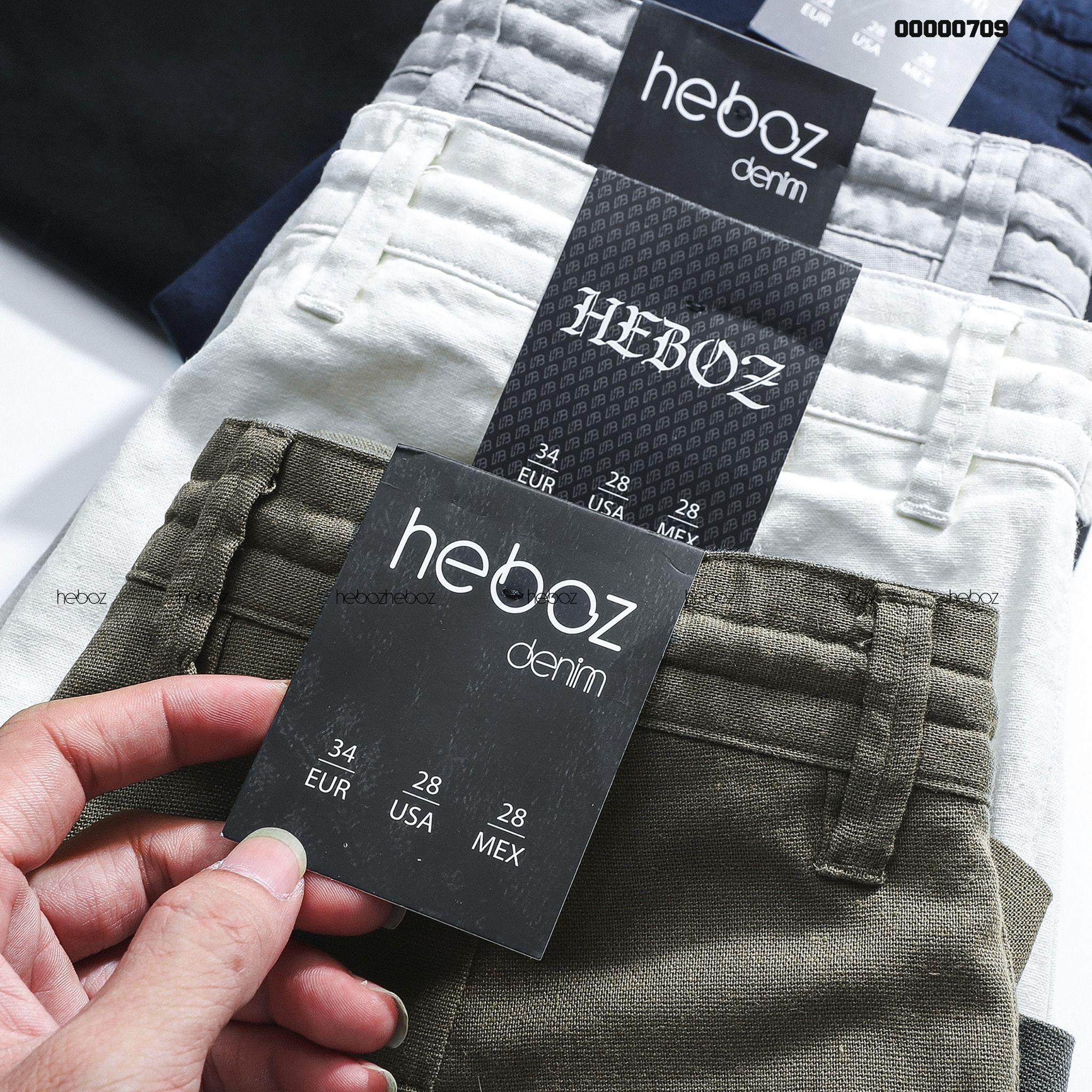 Quần short Heboz linen dây rút 6M - 00000709