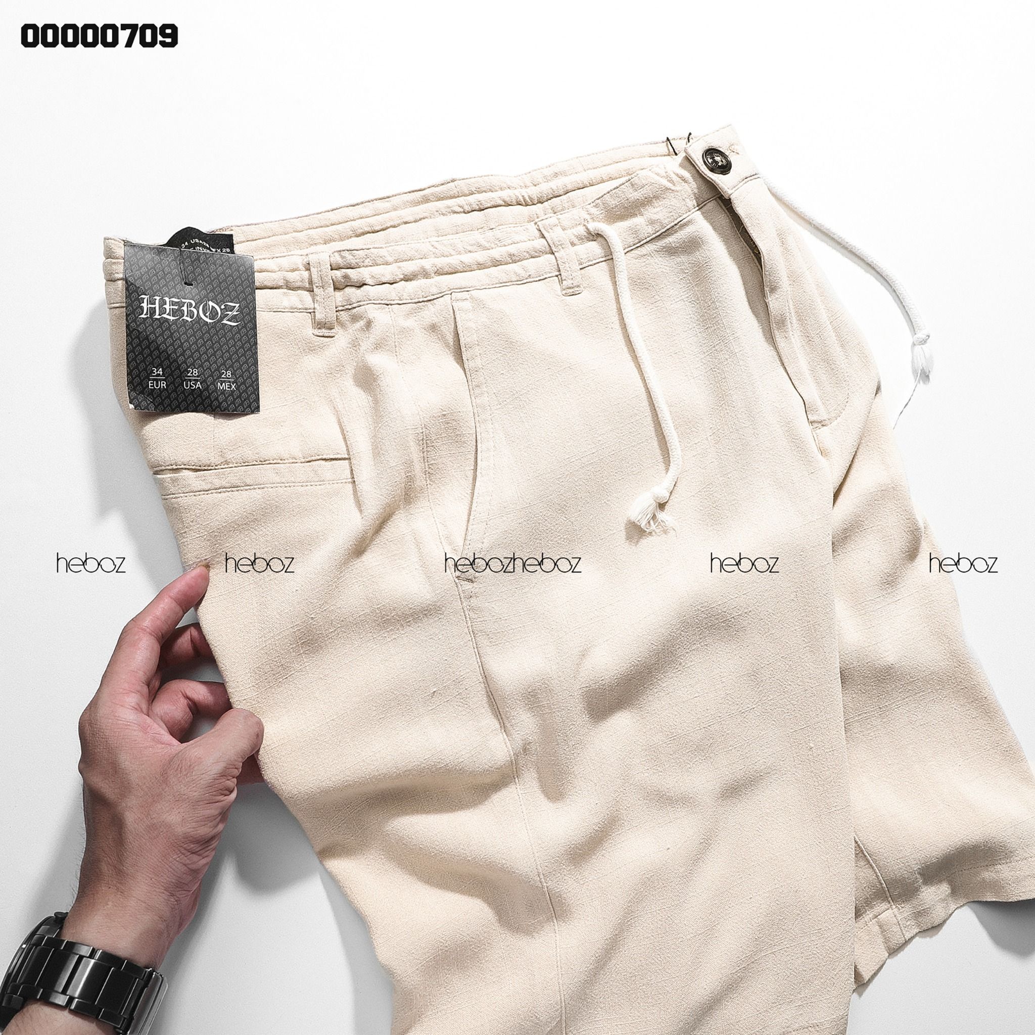 Quần short Heboz linen dây rút 6M - 00000709