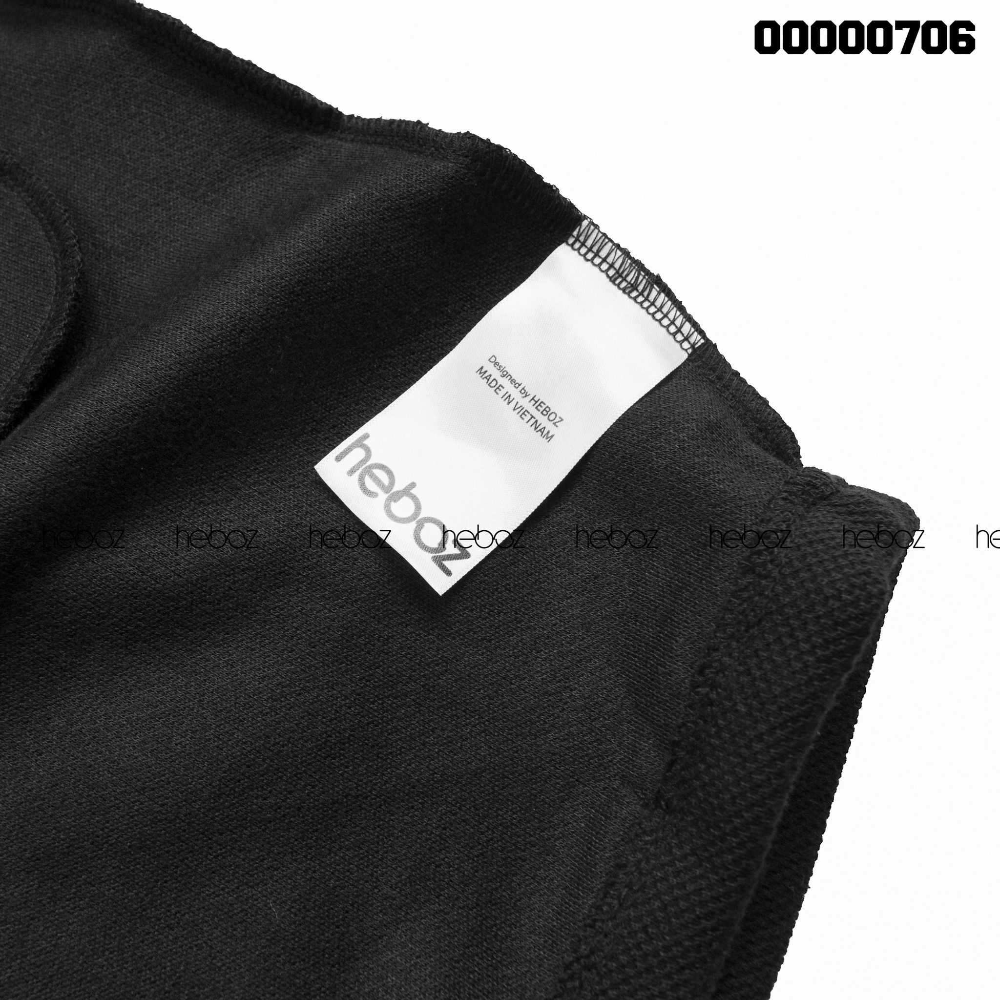 Quần short nỉ pique Heboz logo 2M - 00000706