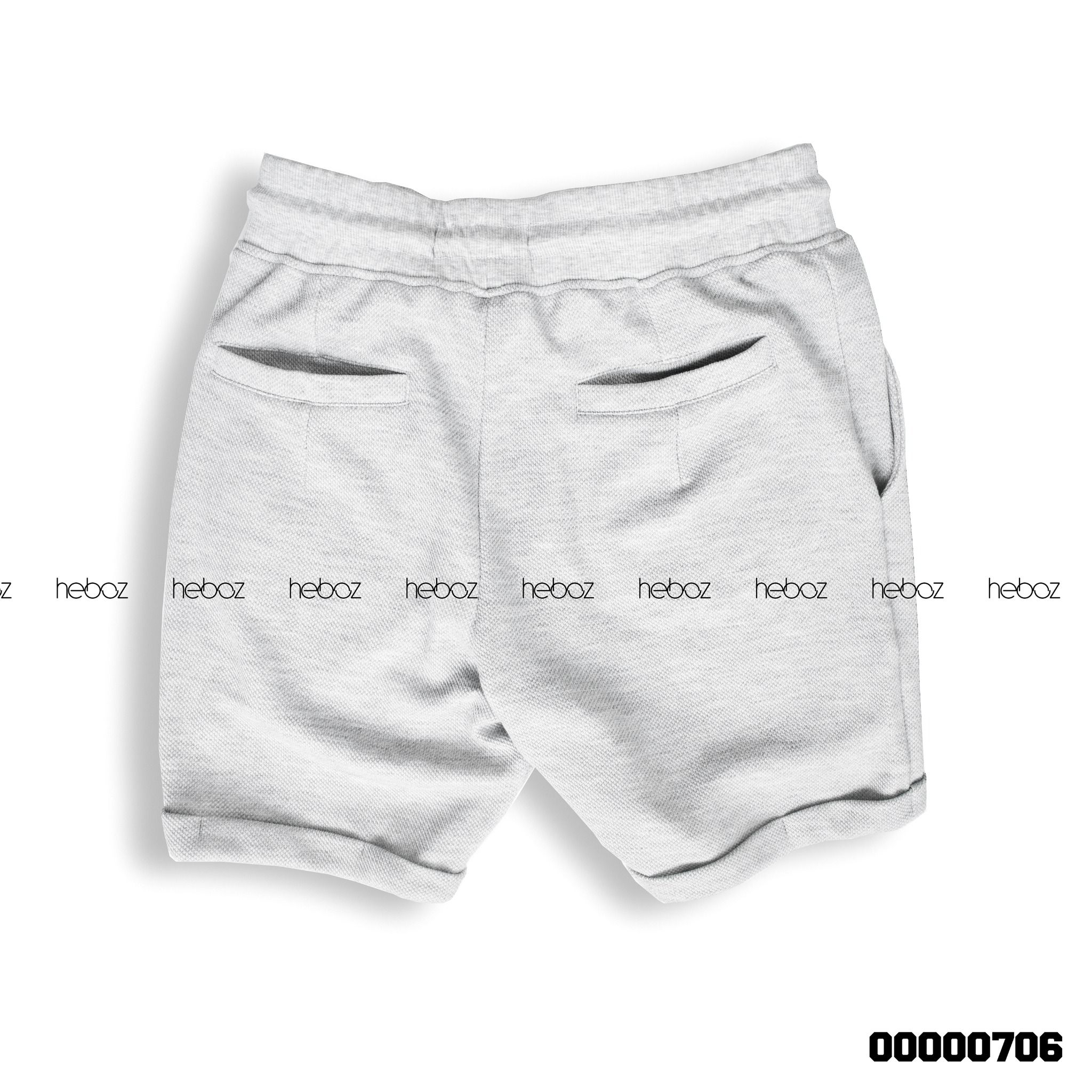 Quần short nỉ pique Heboz logo 2M - 00000706