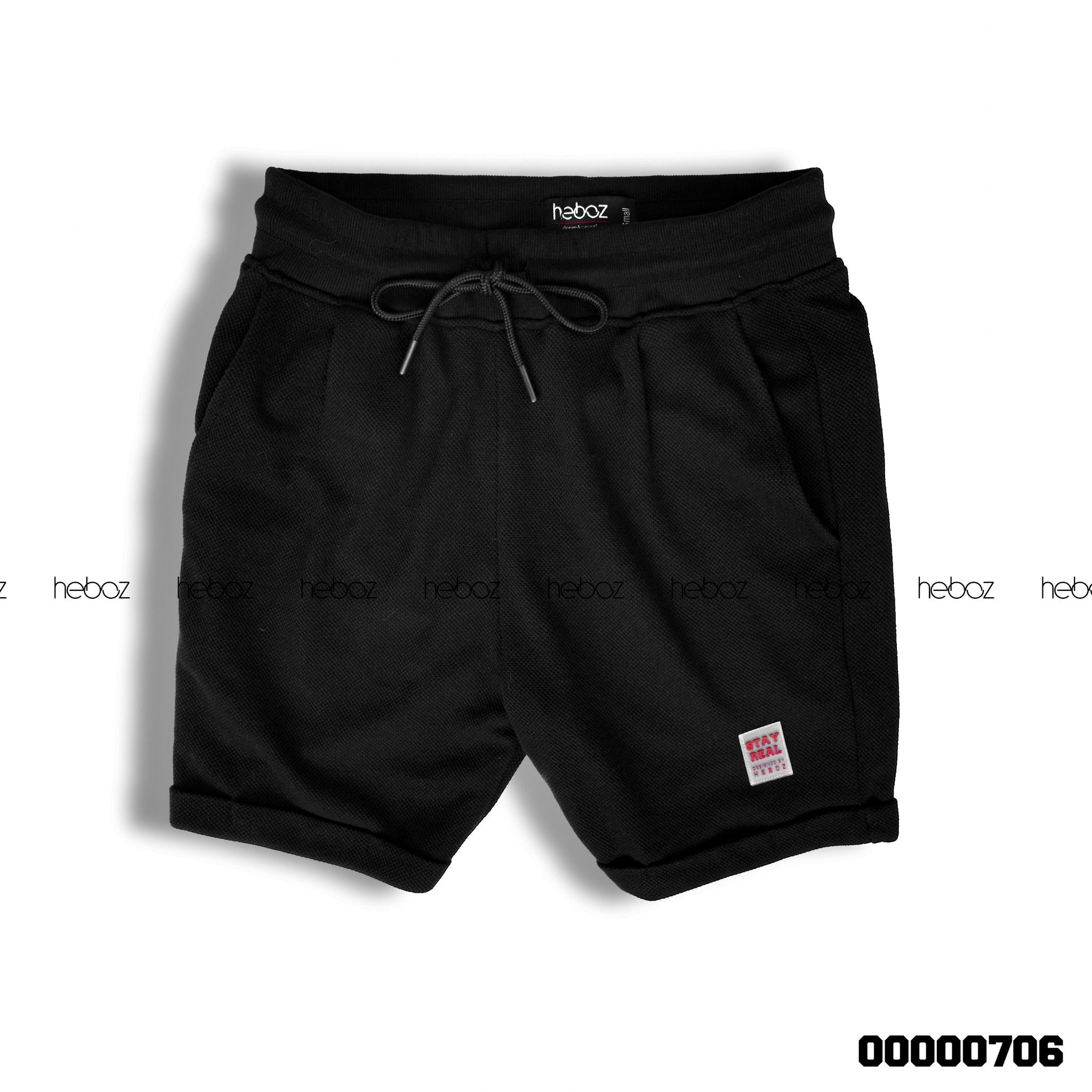 Quần short nỉ pique Heboz logo 2M - 00000706
