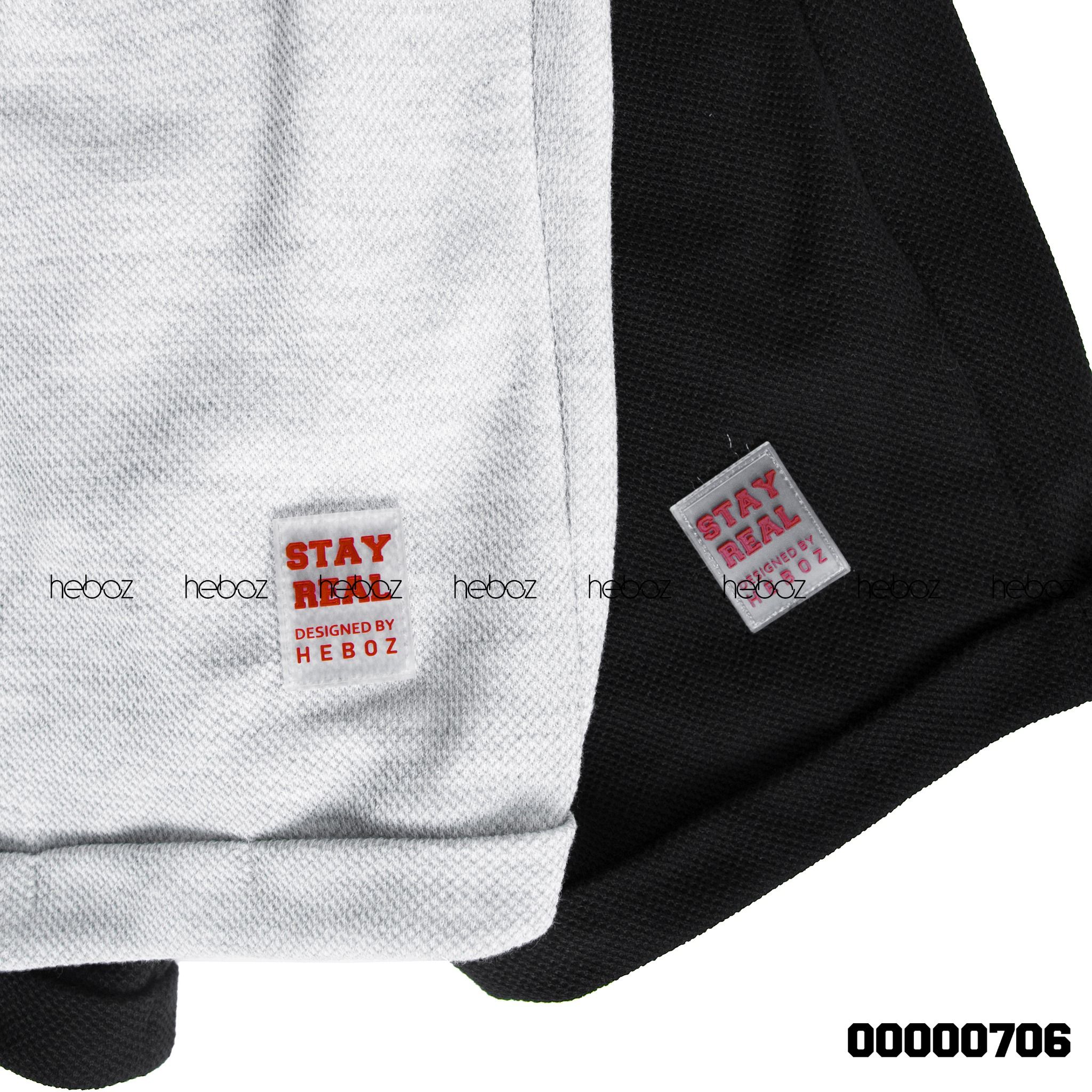Quần short nỉ pique Heboz logo 2M - 00000706