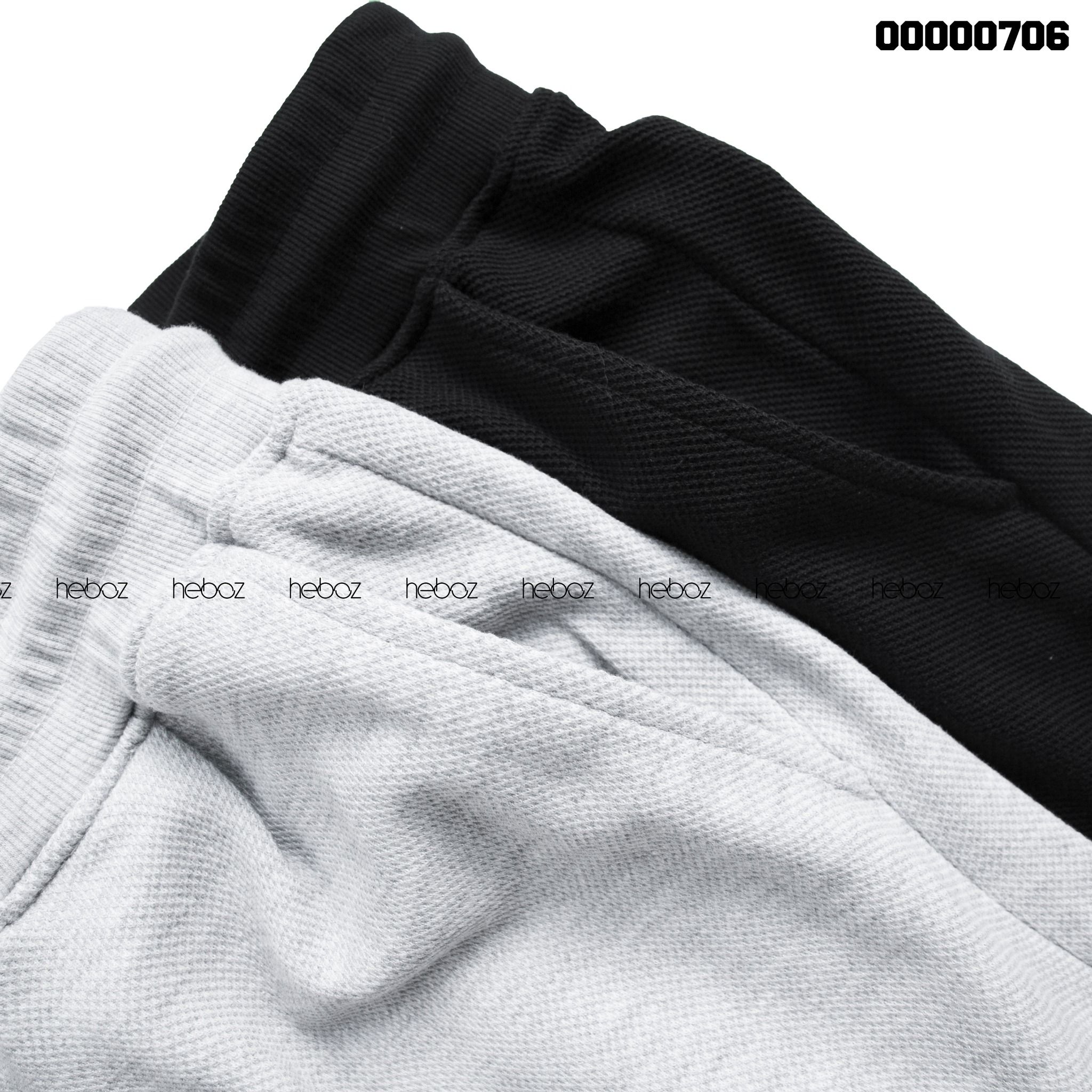 Quần short nỉ pique Heboz logo 2M - 00000706