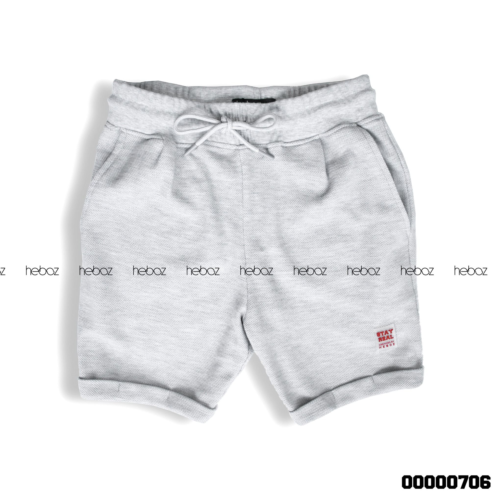 Quần short nỉ pique Heboz logo 2M - 00000706