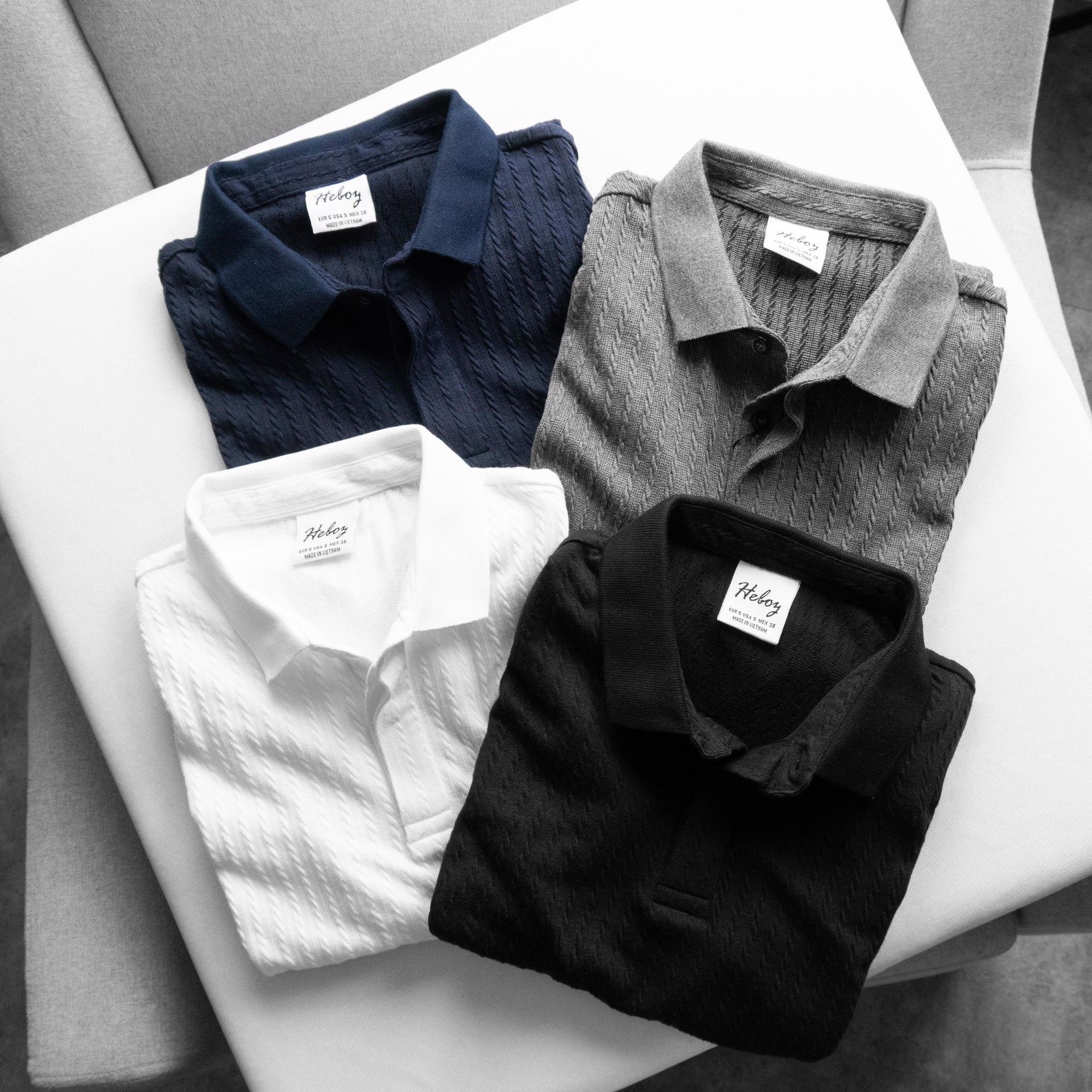 Áo polo Heboz cotton xốp 4M