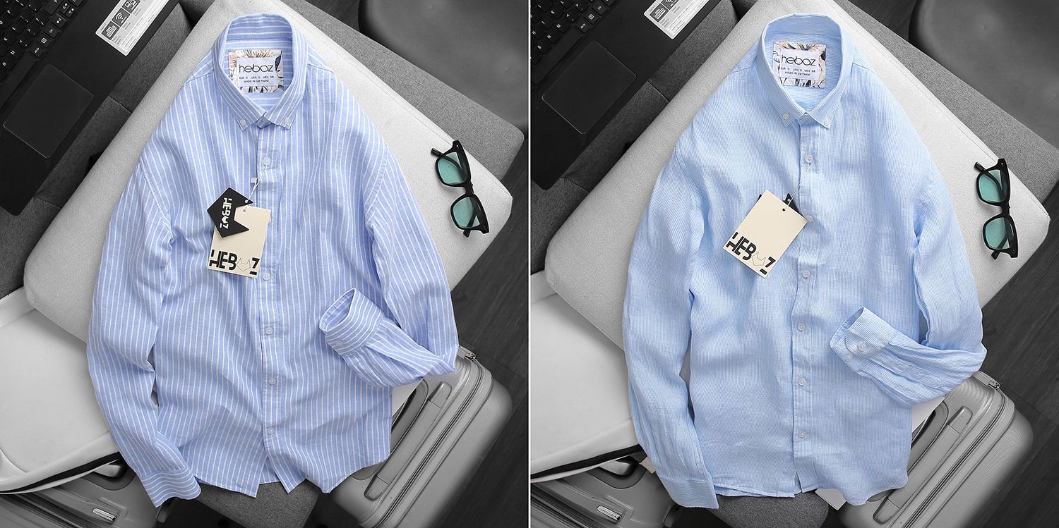 Áo sơ mi Heboz sọc 2M (linen)