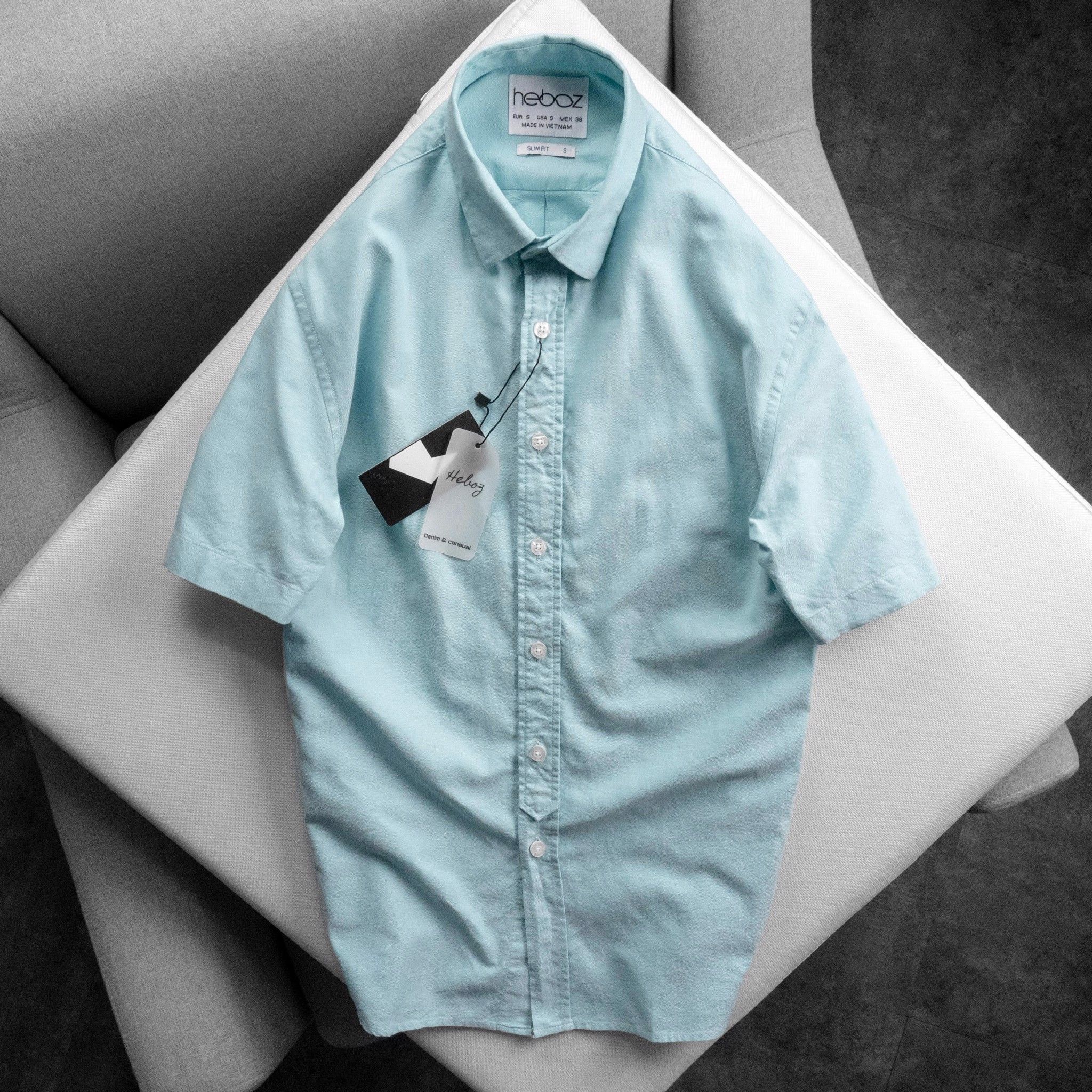 Áo sơ mi ngắn tay Heboz oxford 6M