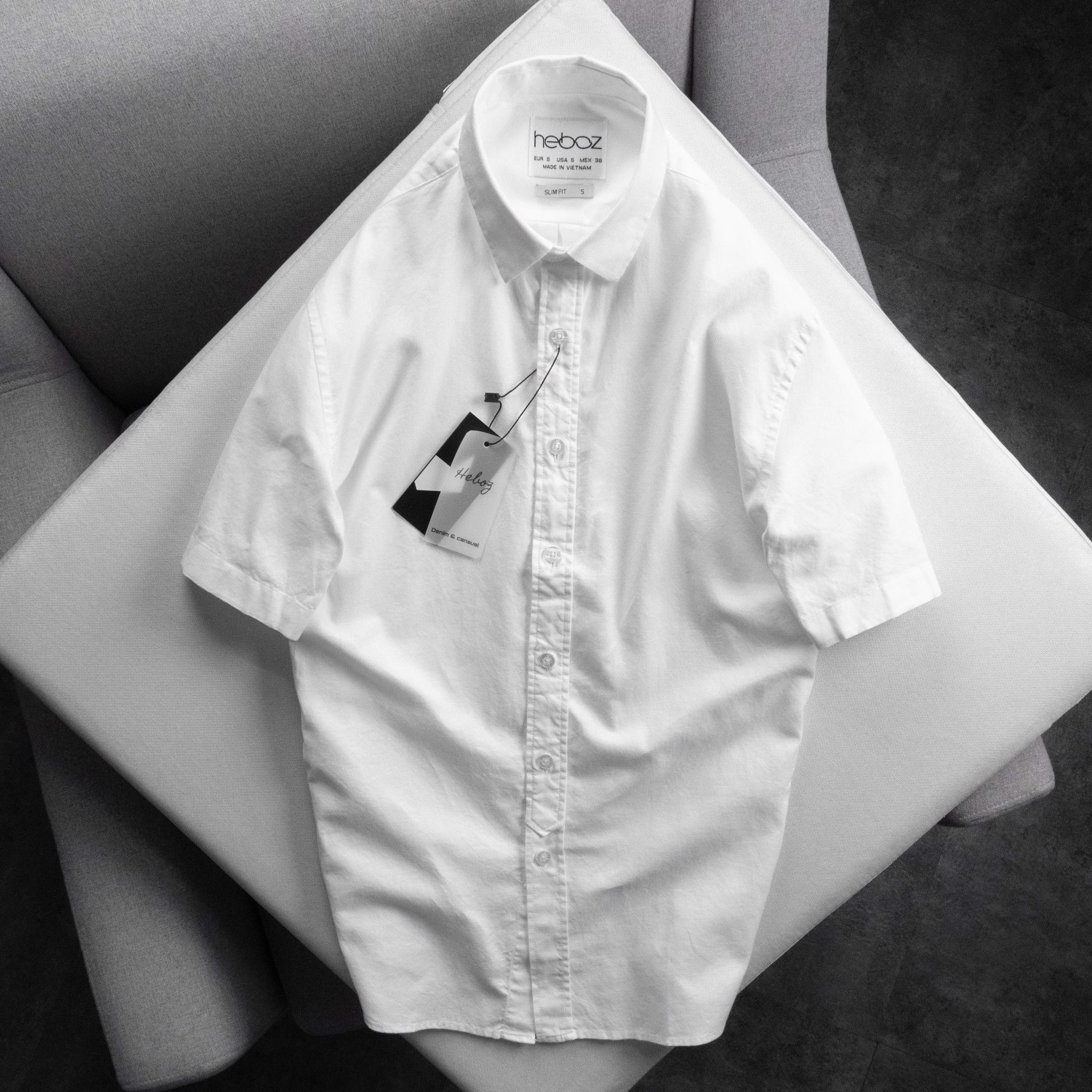 Áo sơ mi ngắn tay Heboz oxford 6M