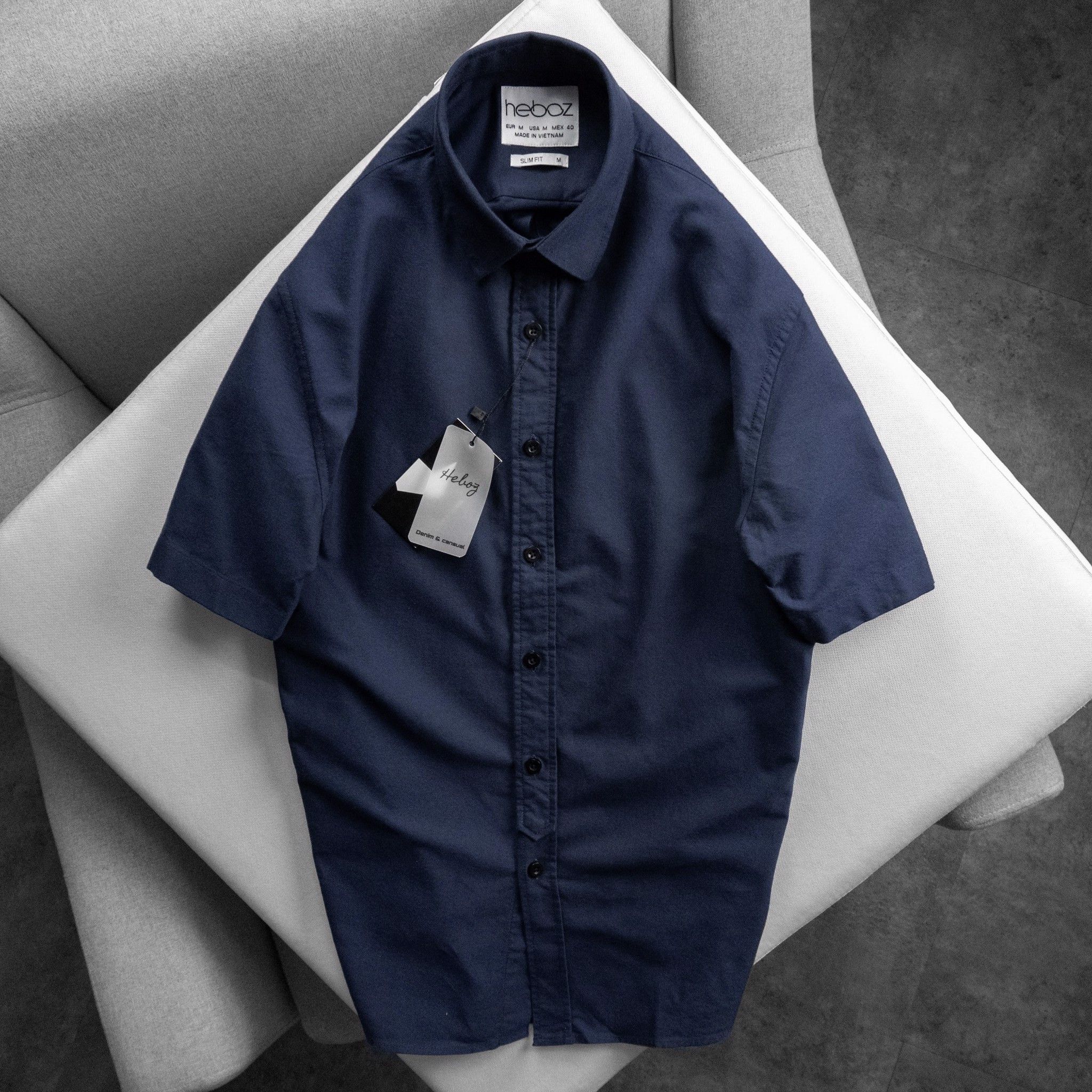 Áo sơ mi ngắn tay Heboz oxford 6M