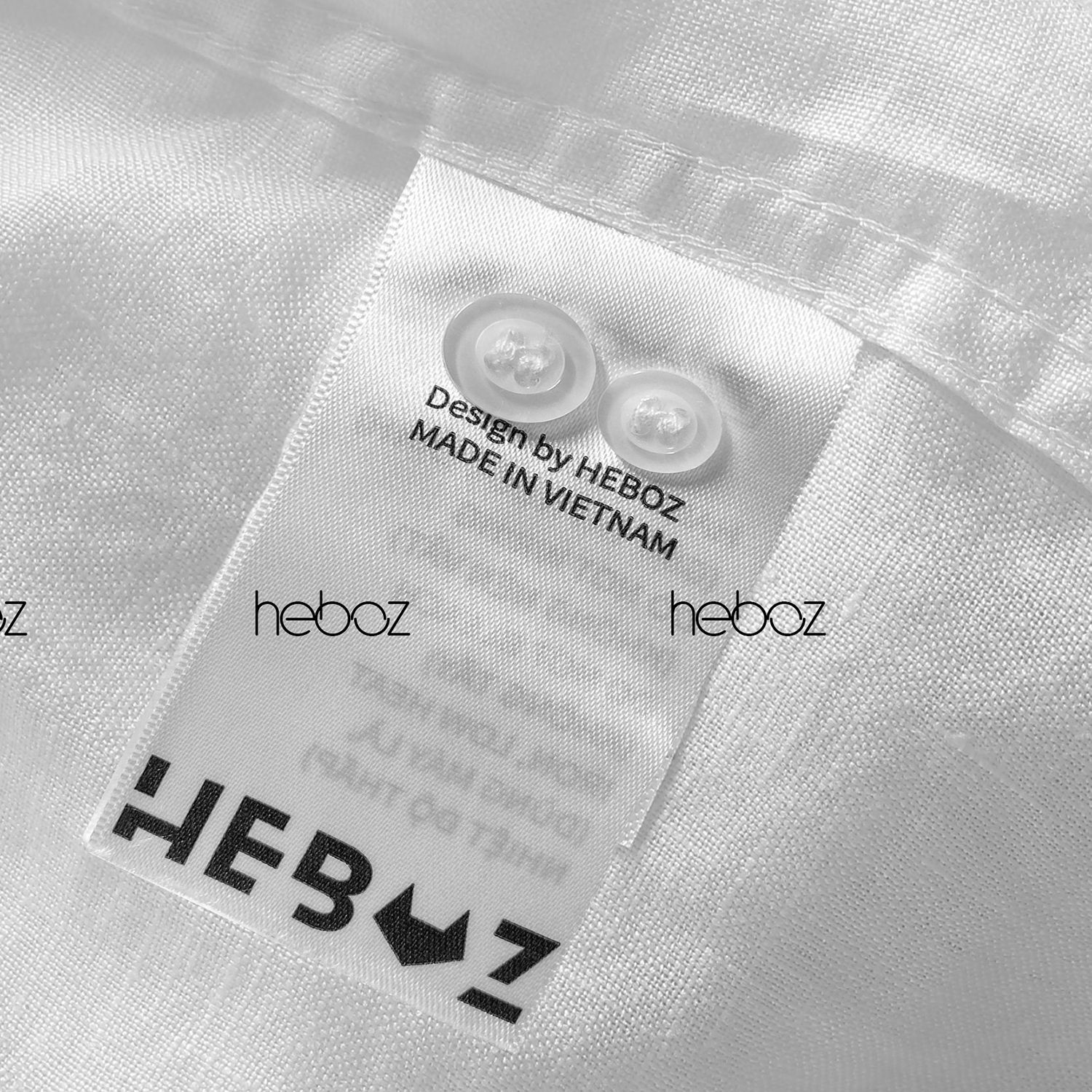 Áo sơ mi linen Heboz trắng