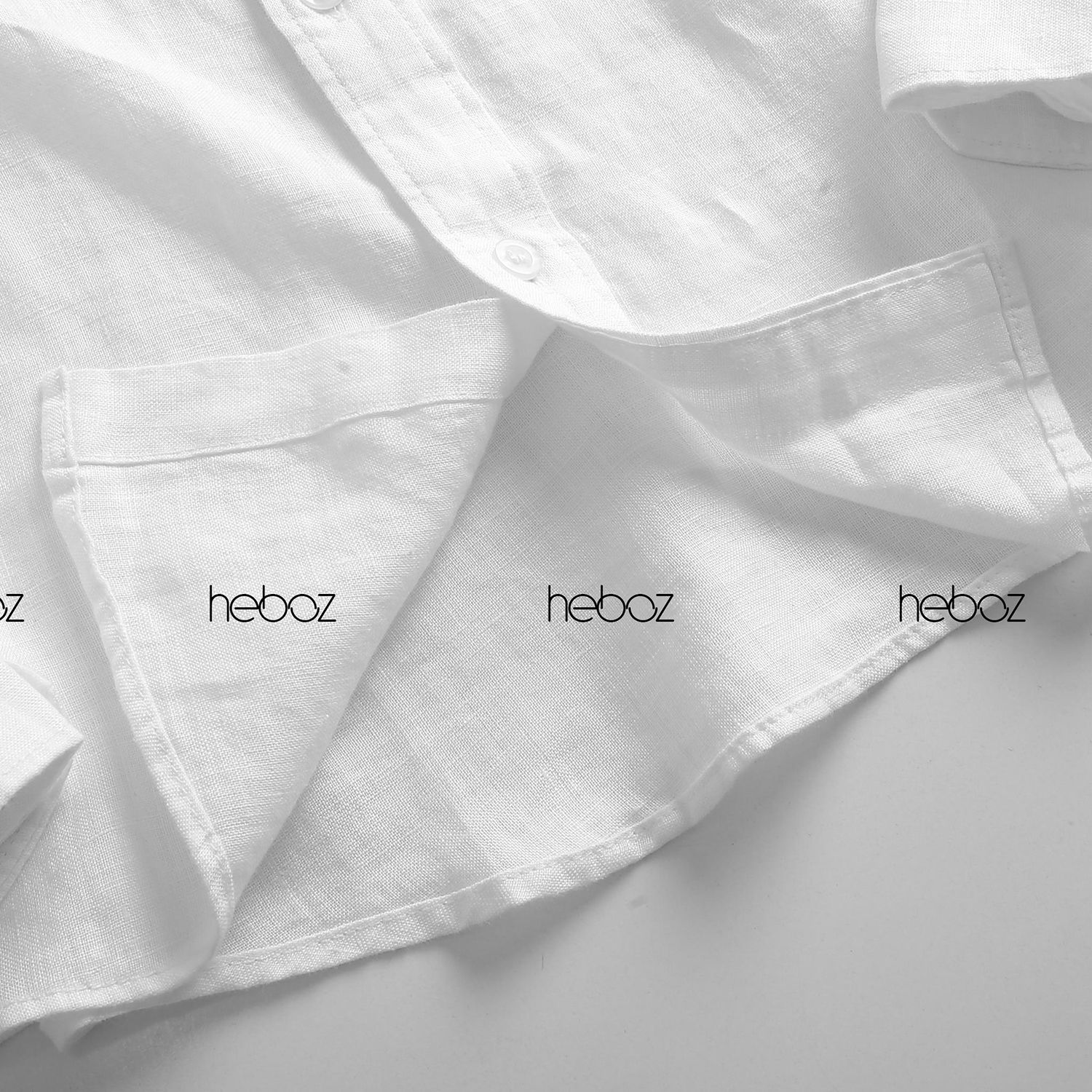 Áo sơ mi linen Heboz trắng