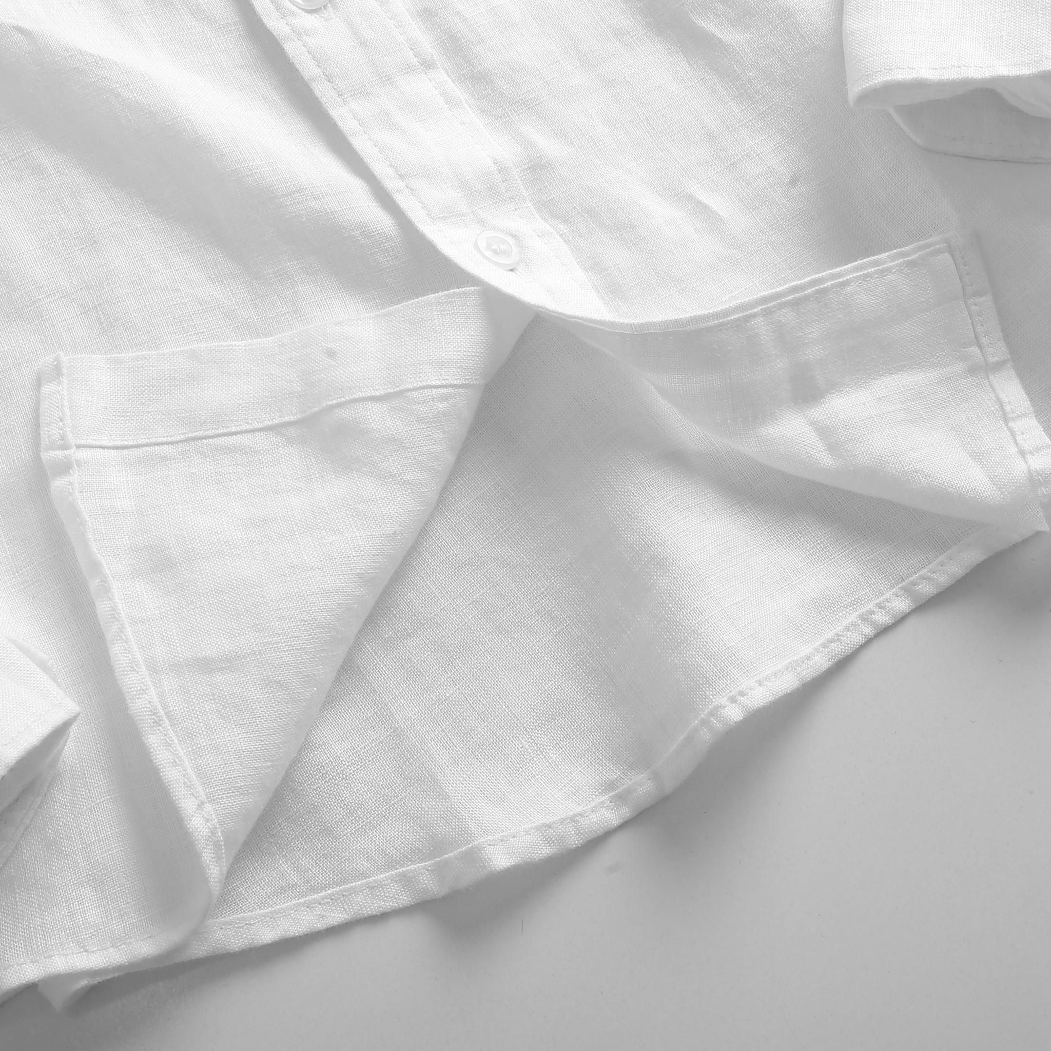 Áo sơ mi linen Heboz trắng