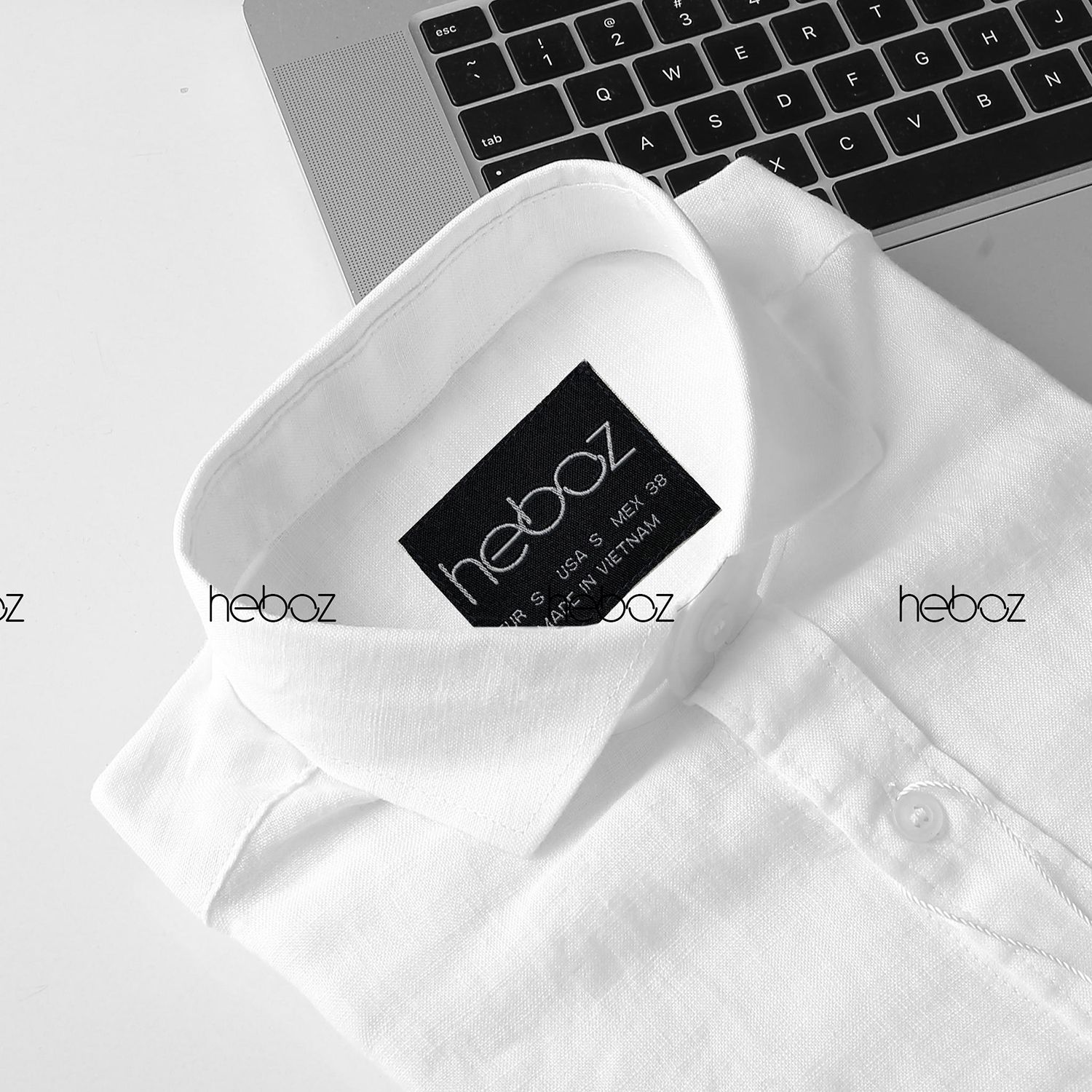 Áo sơ mi linen Heboz trắng