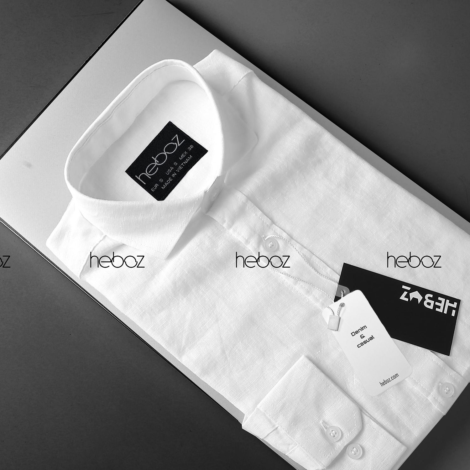 Áo sơ mi linen Heboz trắng