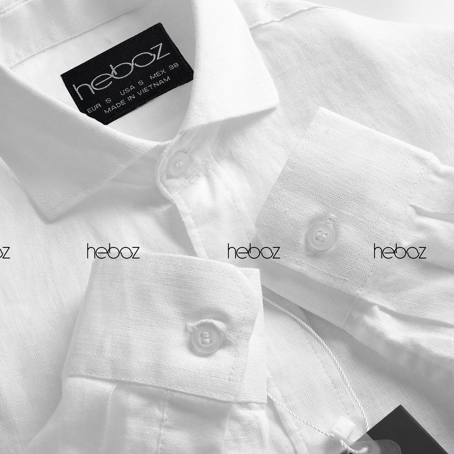 Áo sơ mi linen Heboz trắng