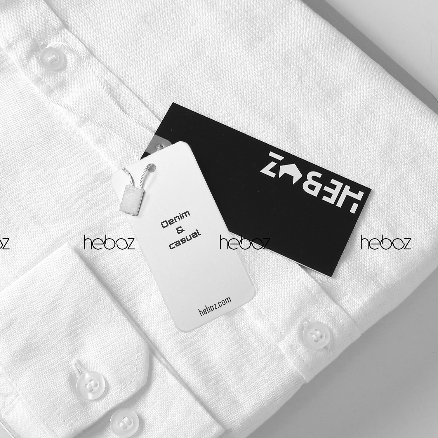 Áo sơ mi linen Heboz trắng