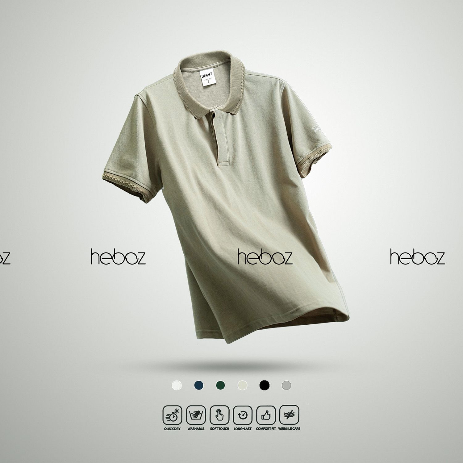 Áo polo Heboz giấu nút 6M