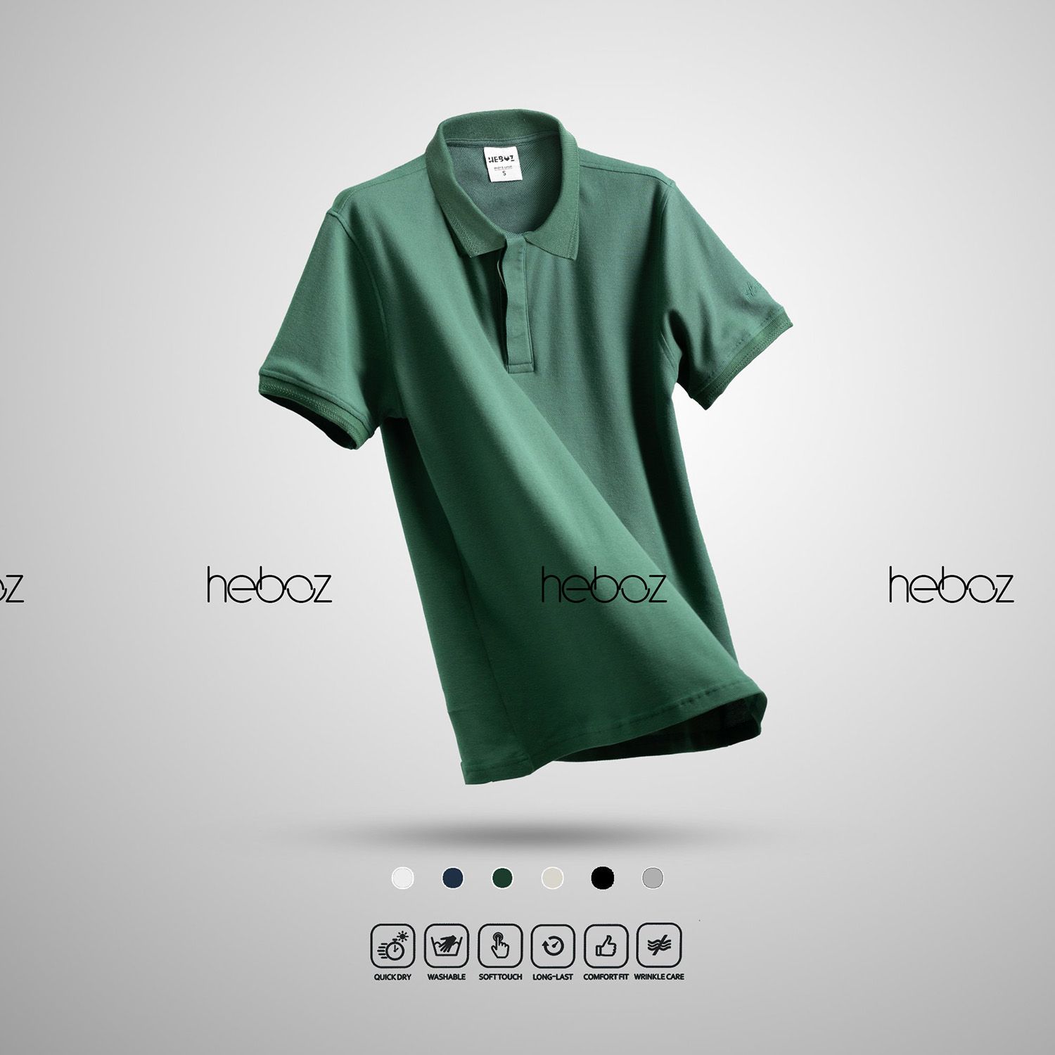 Áo polo Heboz giấu nút 6M