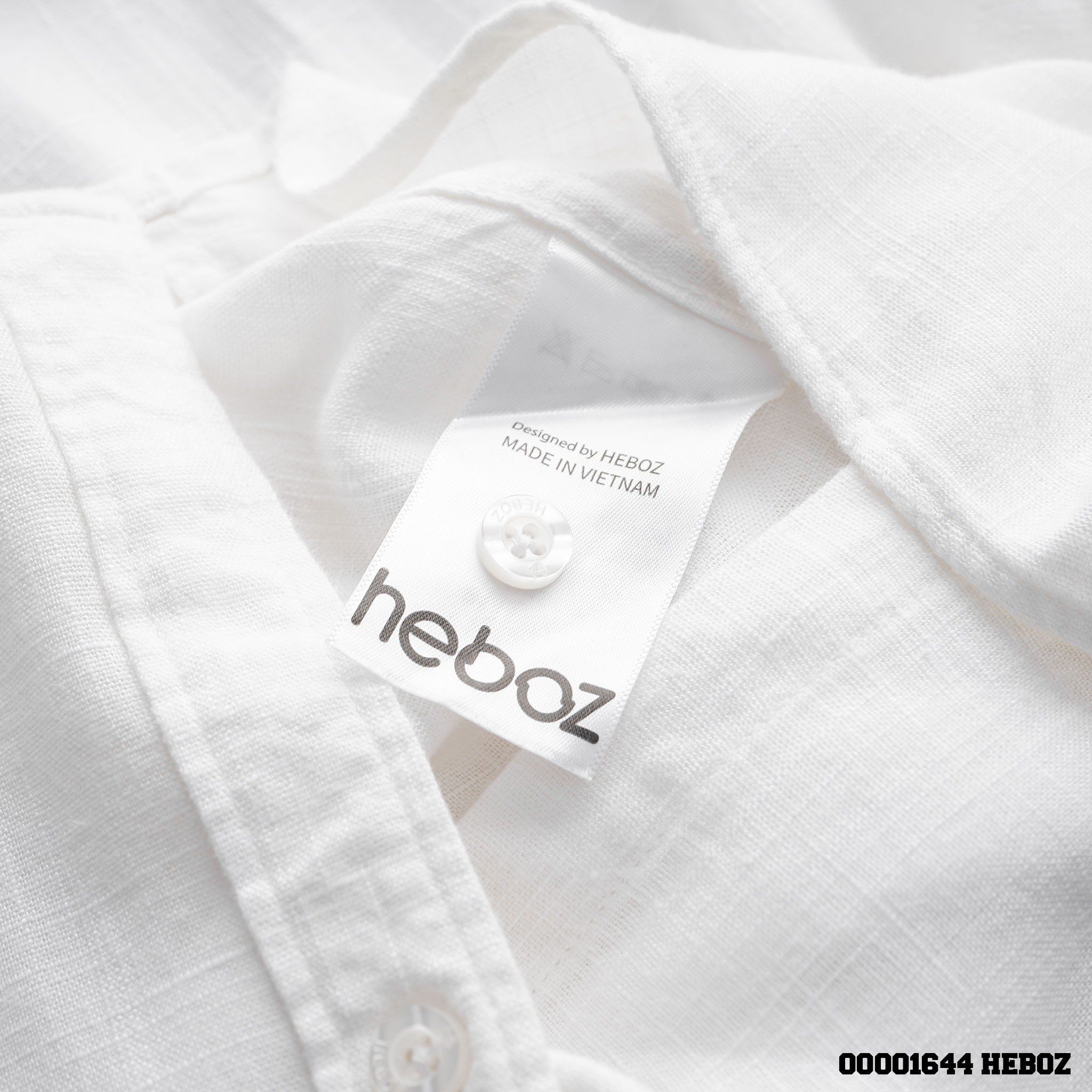  Áo sơ mi linen trắng Heboz - 00001644 