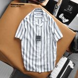  Áo sơ mi ngắn tay linen Stripe cổ V Heboz 2M - 00001646 