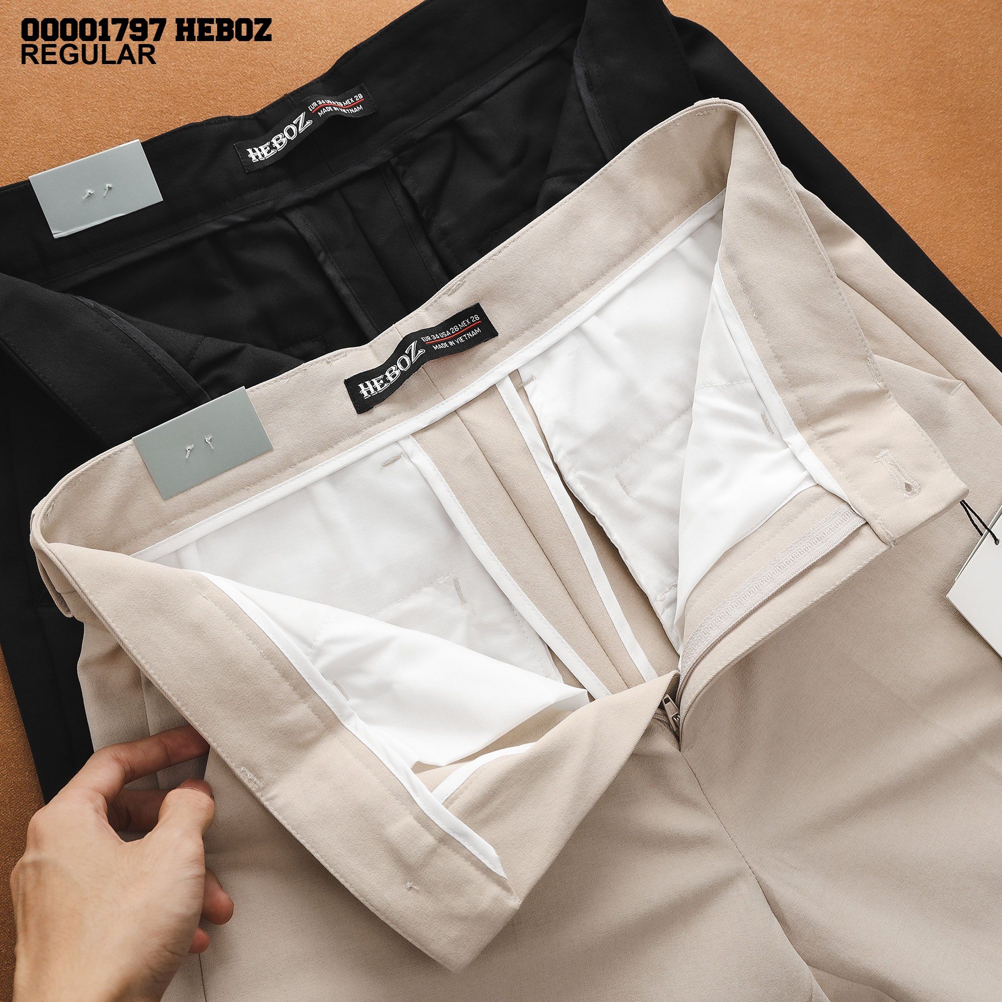 Quần tây dáng regular Heboz 2M - 00001797