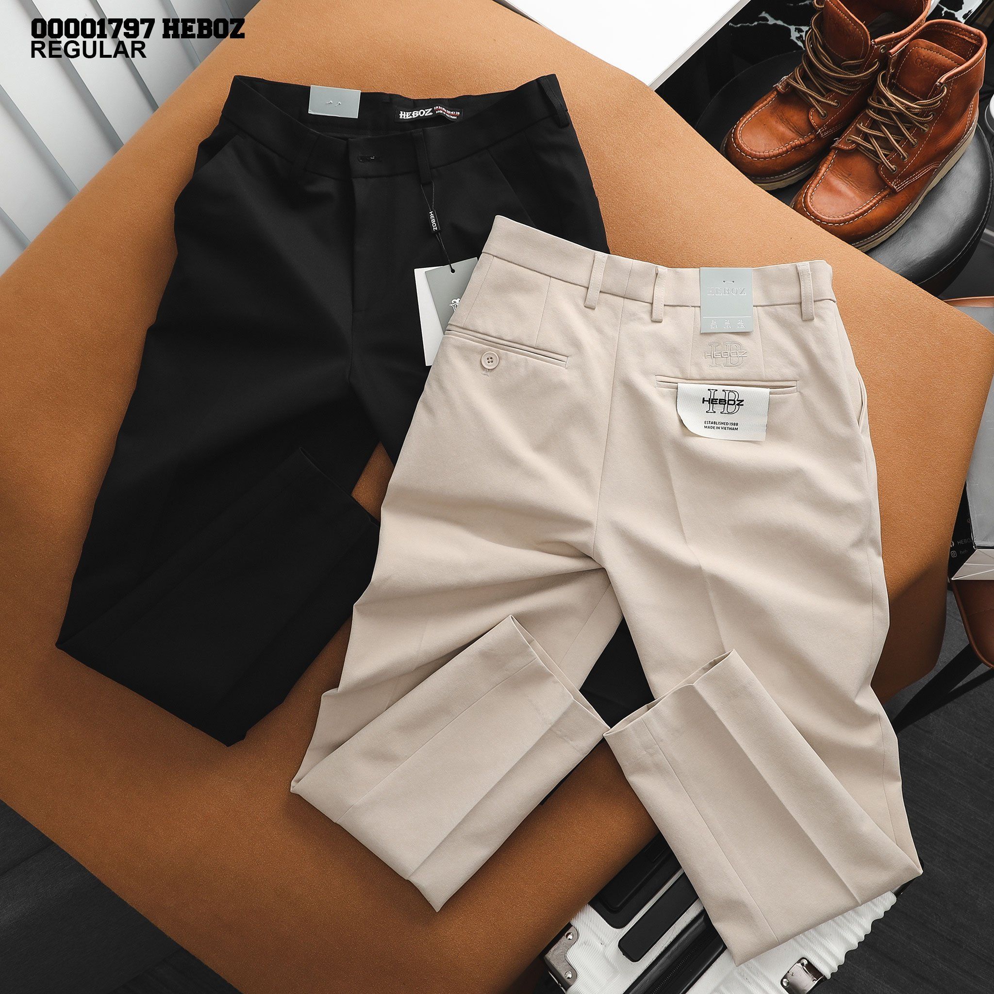 Quần tây dáng regular Heboz 2M - 00001797