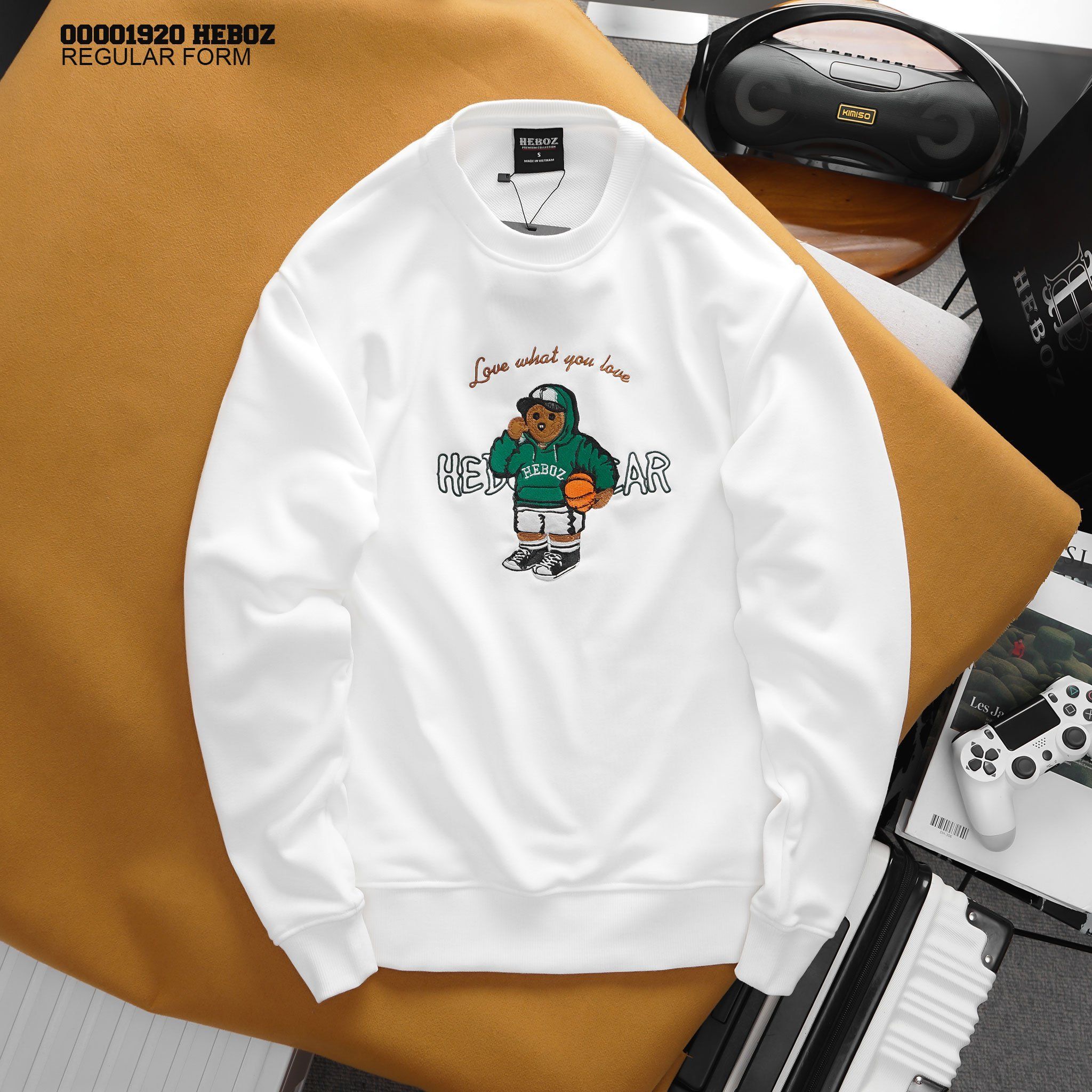Áo sweater nam Heboz thêu 3D bear 4M - 00001920