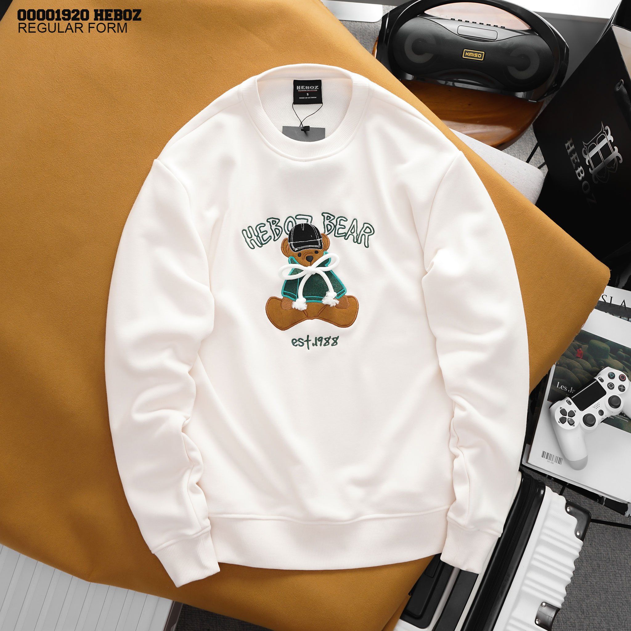 Áo sweater nam Heboz thêu 3D bear 4M - 00001920