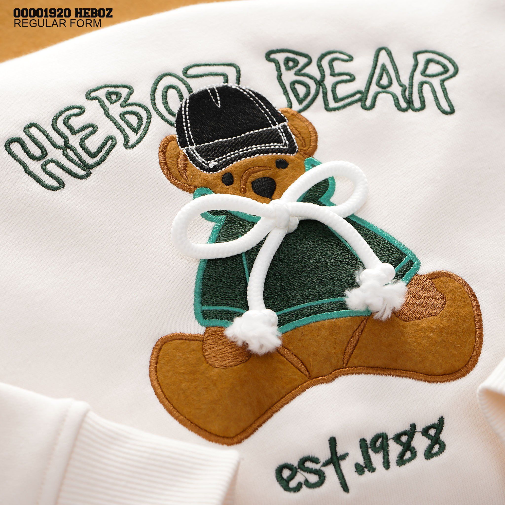  Áo sweater thêu 3D bear Heboz 4M - 00001920 