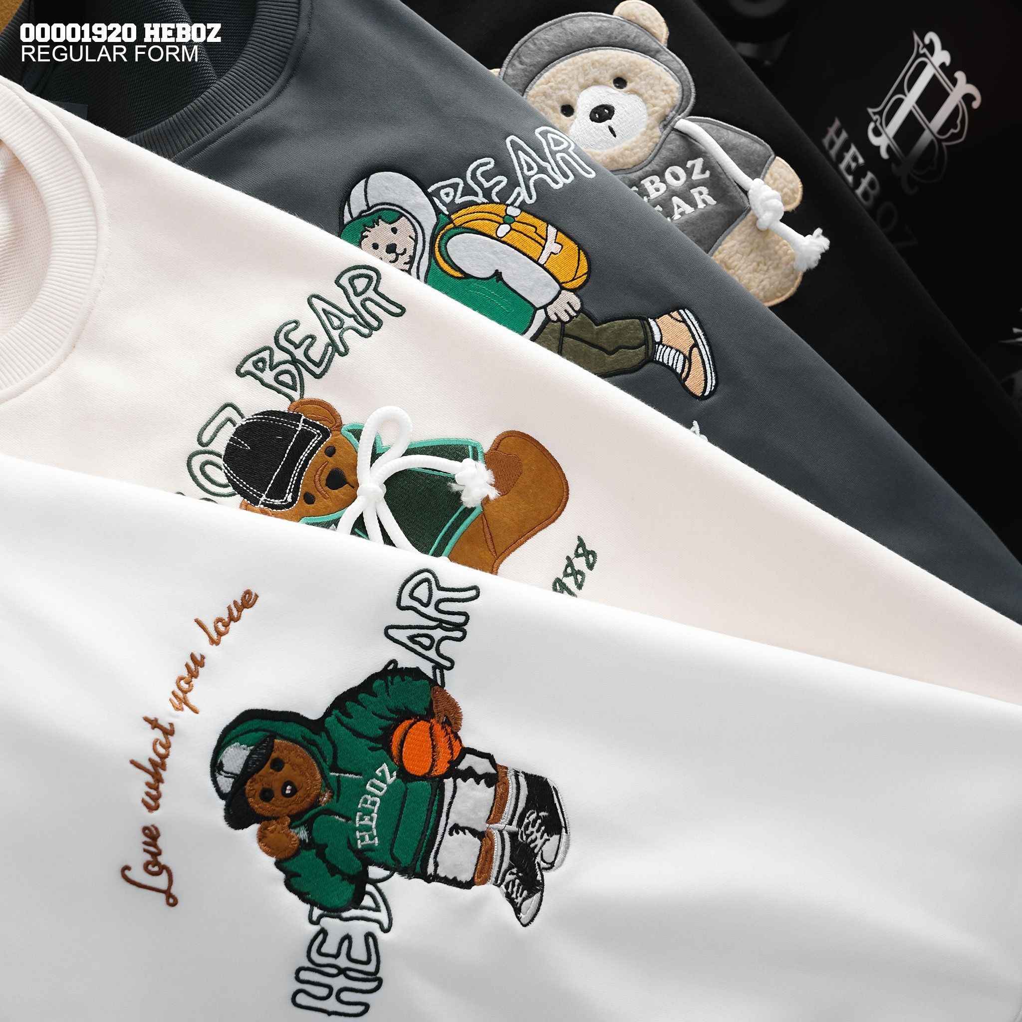 Áo sweater nam Heboz thêu 3D bear 4M - 00001920