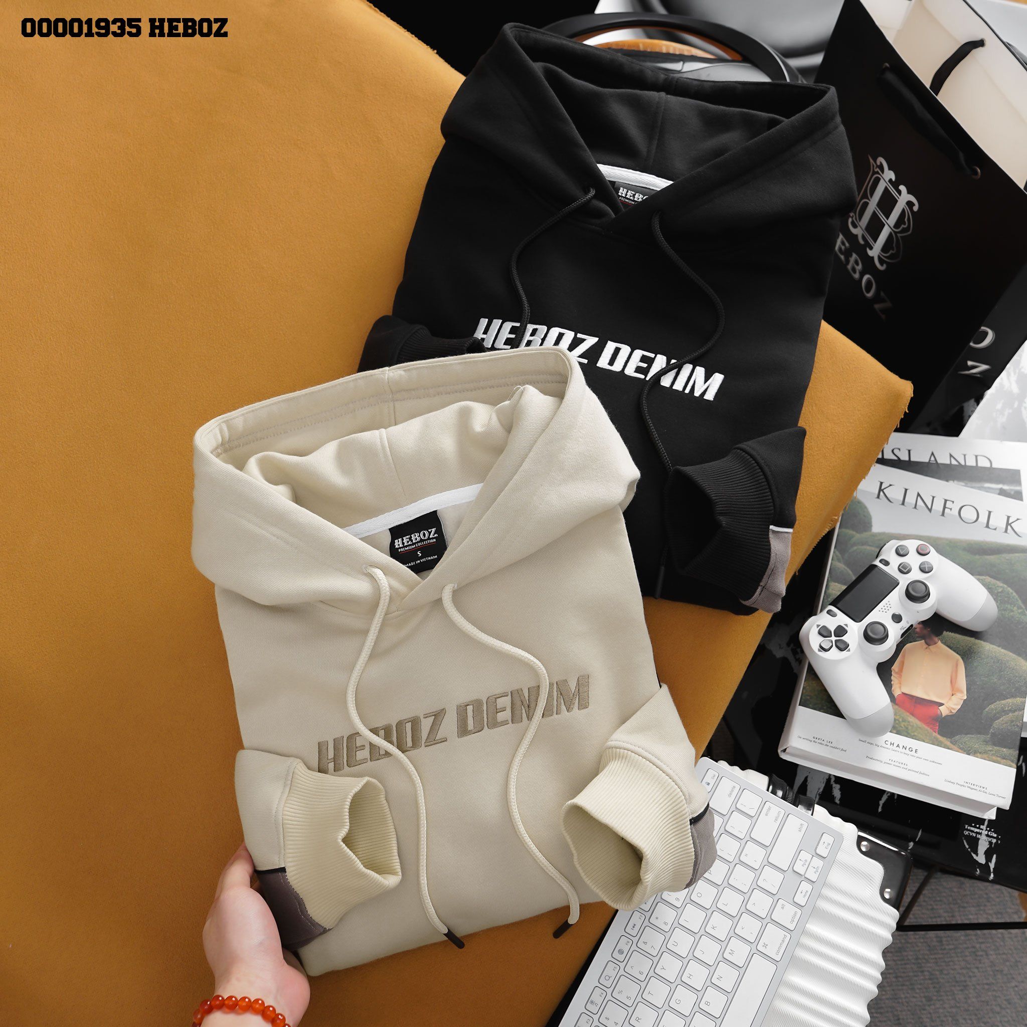 Áo hoodie nam Heboz phối màu 2M - 00001935