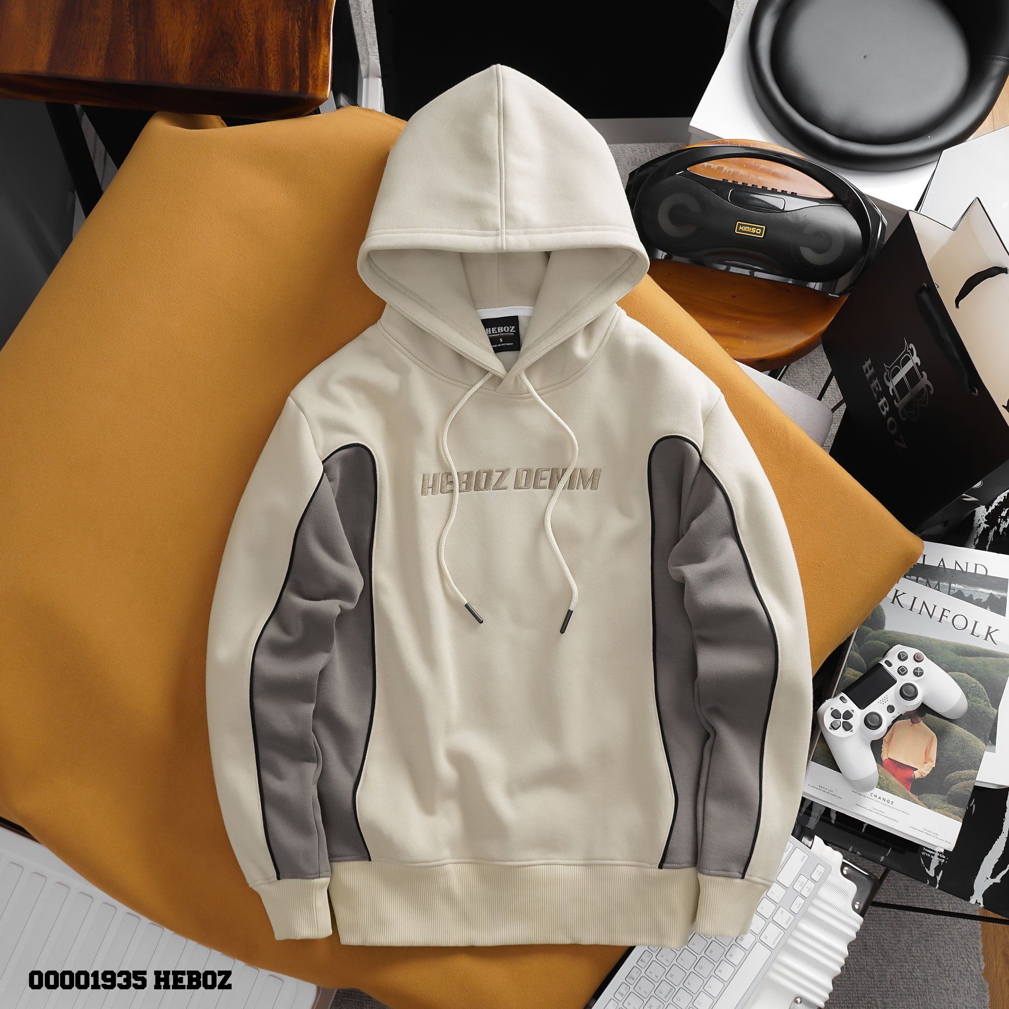  Áo hoodie phối màu Heboz 2M - 00001935 