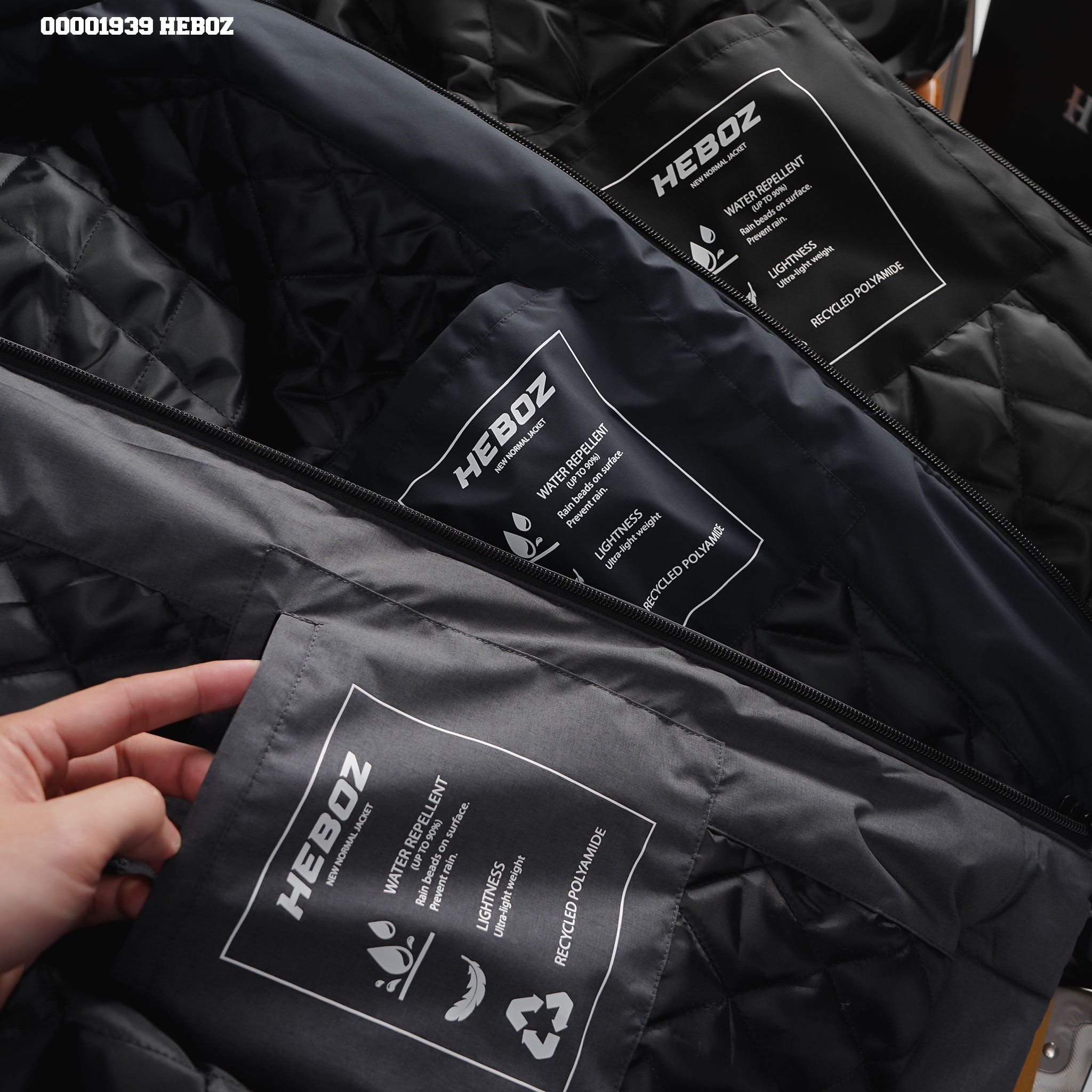 Áo khoác nam Heboz vải gió Quilted 3M - 00001939