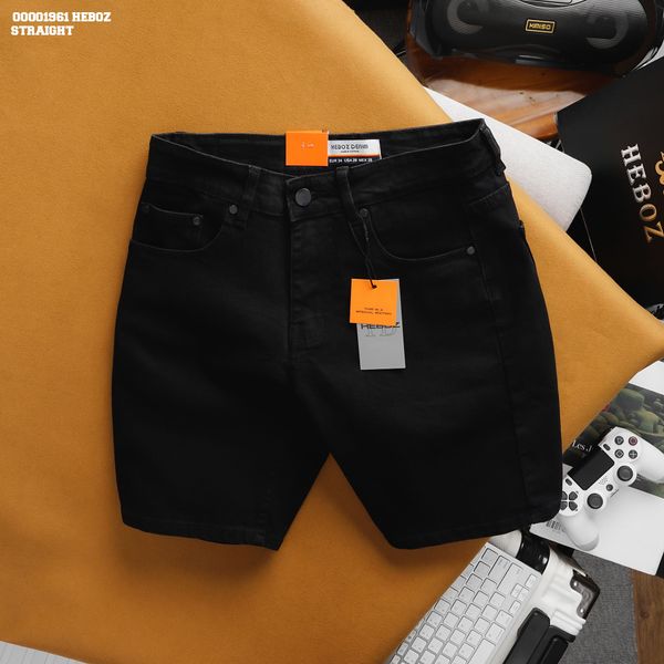  Quần short jean đen straight Heboz 091 - 00001961 