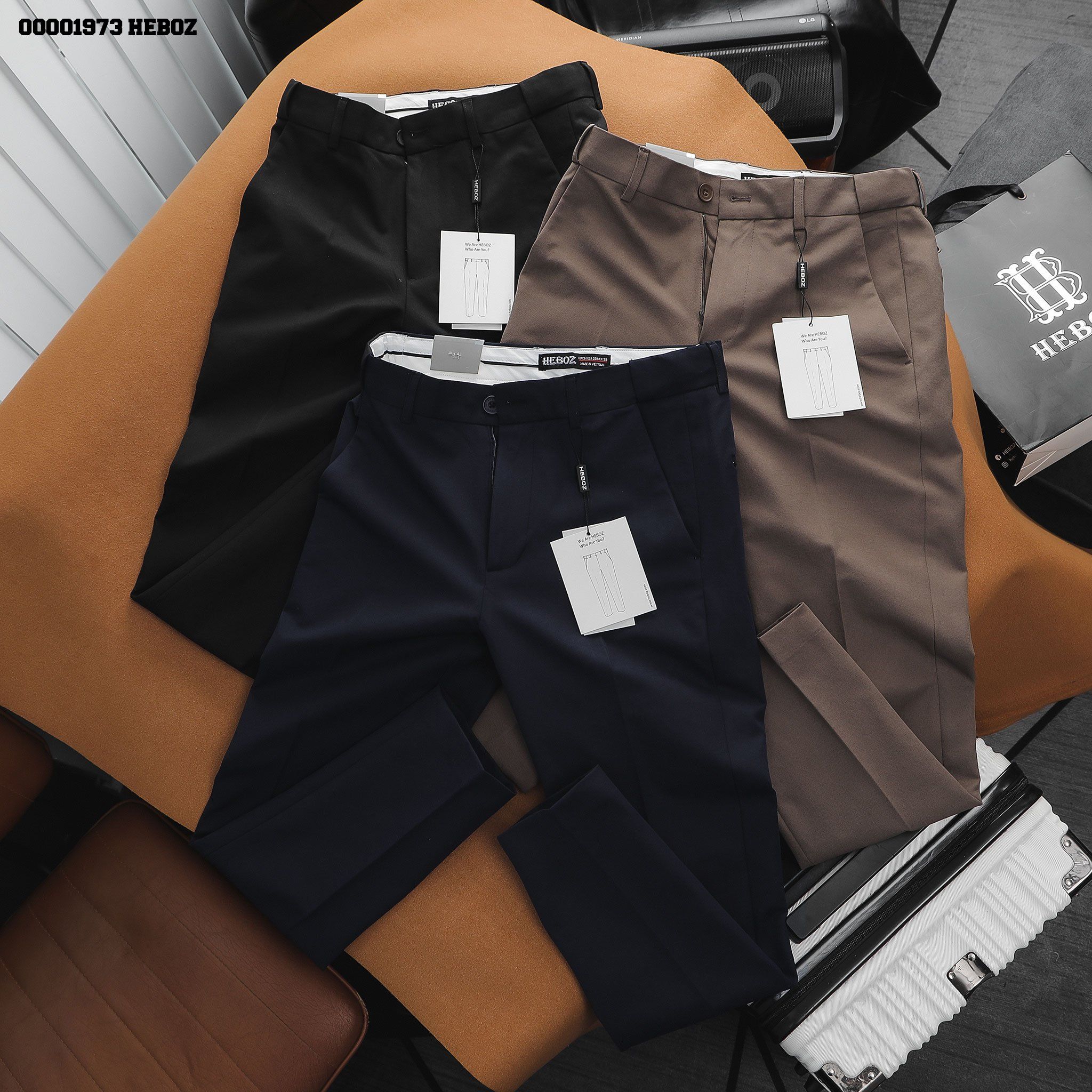 Quần tây nam Heboz cạp thun ẩn form slim fit 1 3M - 00001973