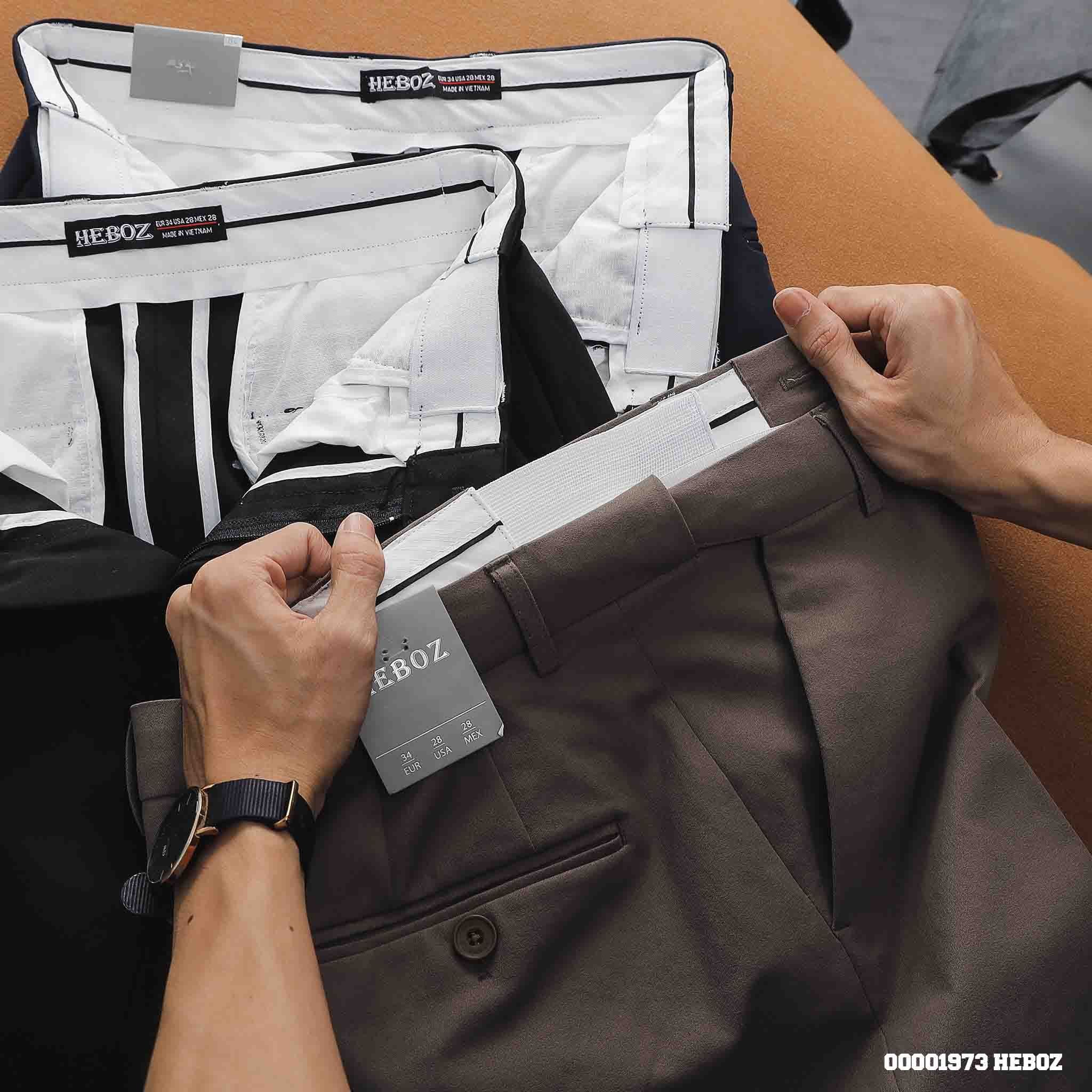 Quần tây nam Heboz cạp thun ẩn form slim fit 1 3M - 00001973
