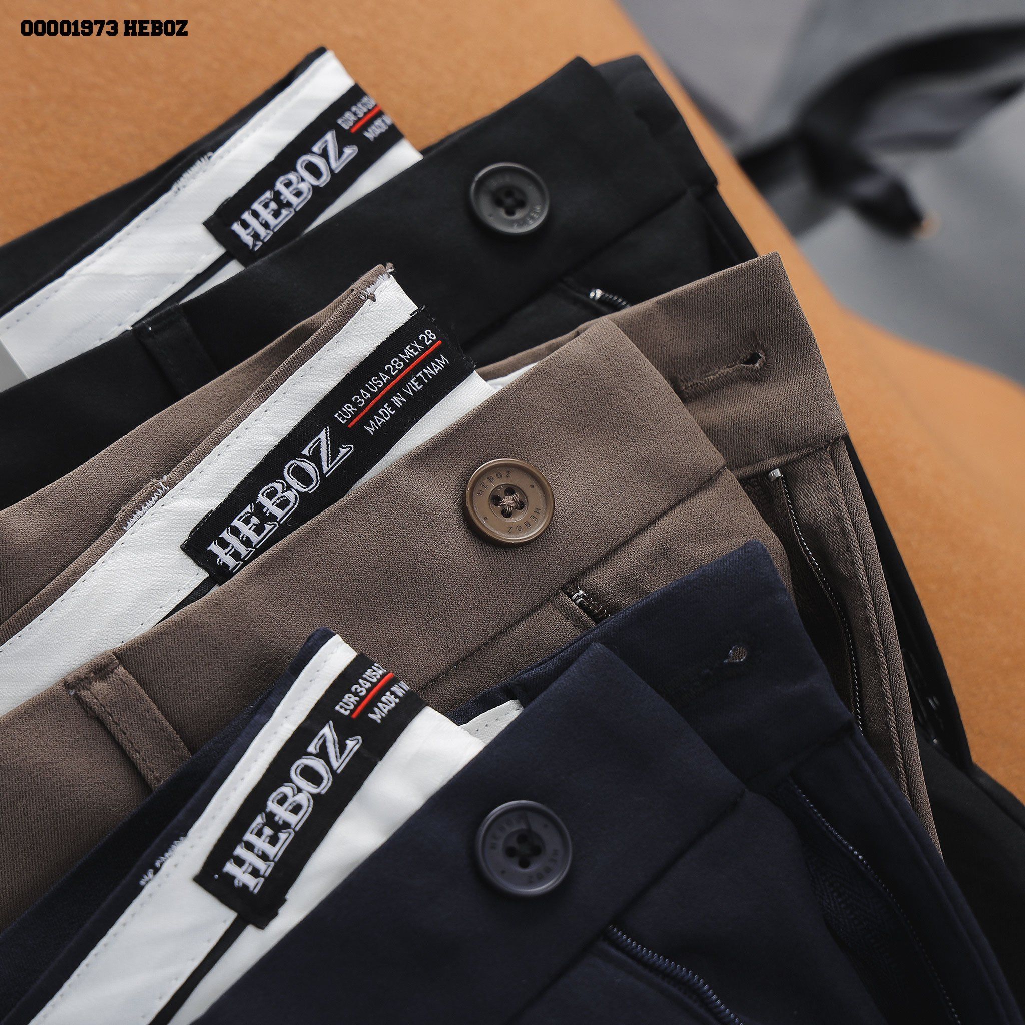 Quần tây nam Heboz cạp thun ẩn form slim fit 1 3M - 00001973