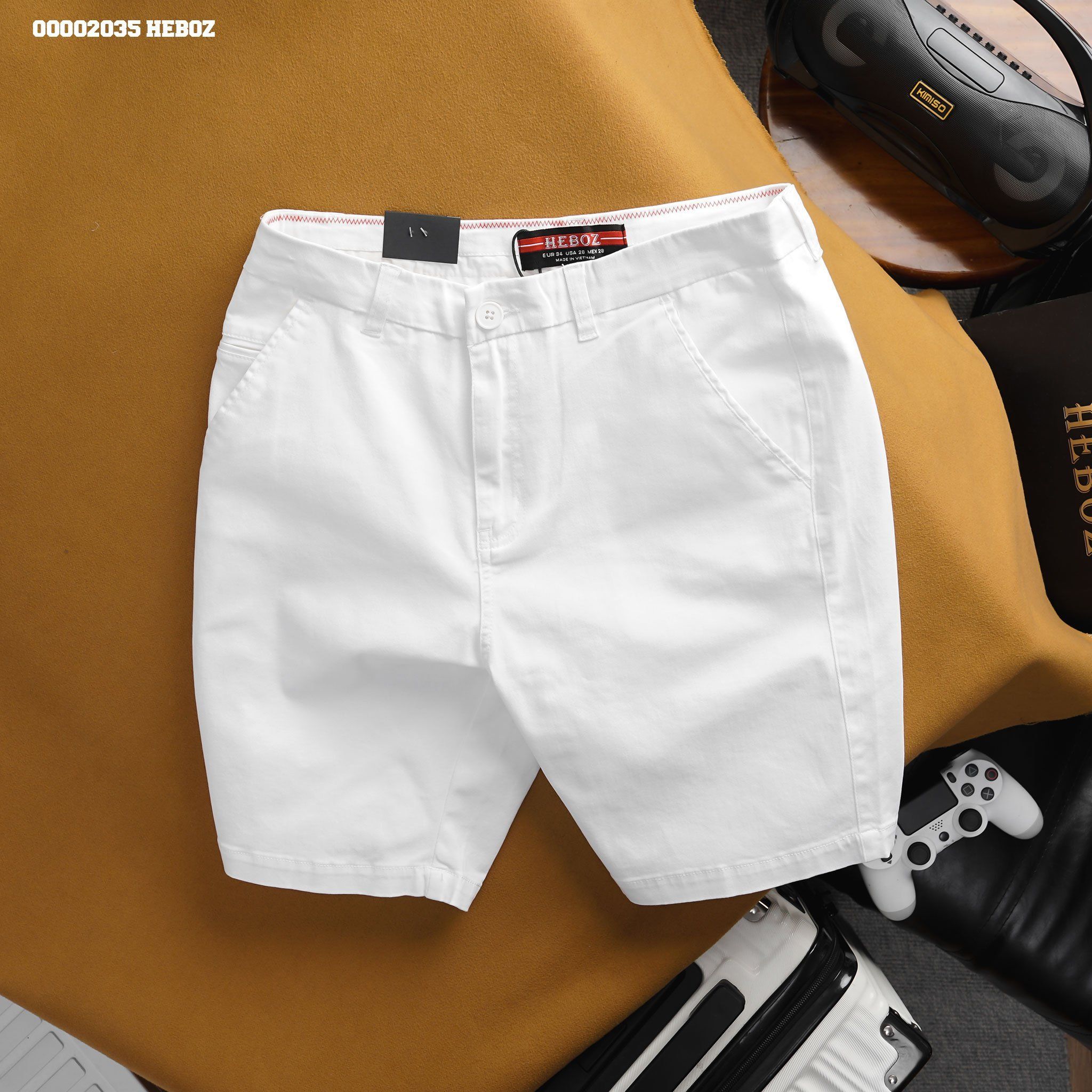 Quần short nam Heboz kaki zikzak túi nhỏ 4M - 00002035