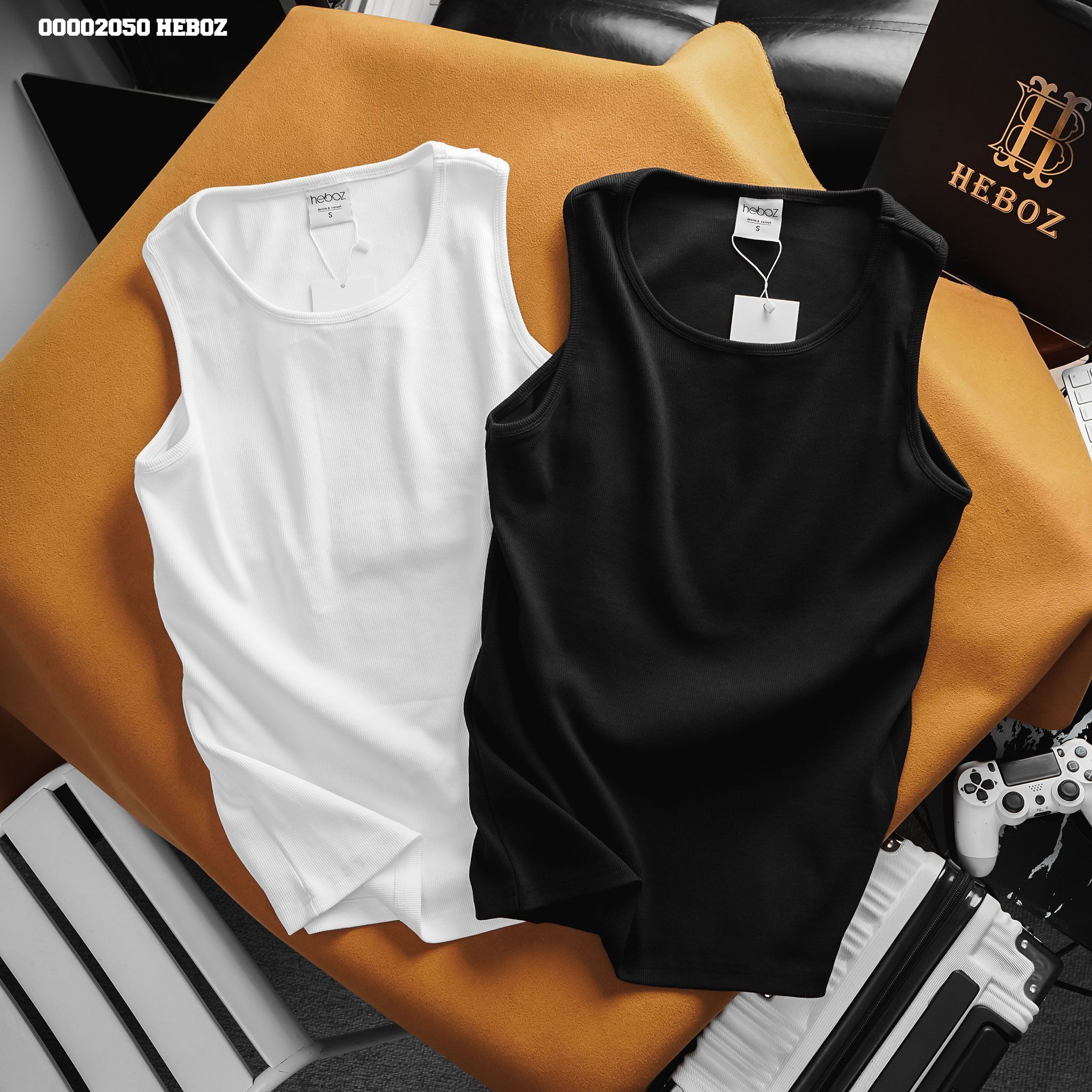 Áo thun nam Heboz tanktop cotton gân 2M - 00002050