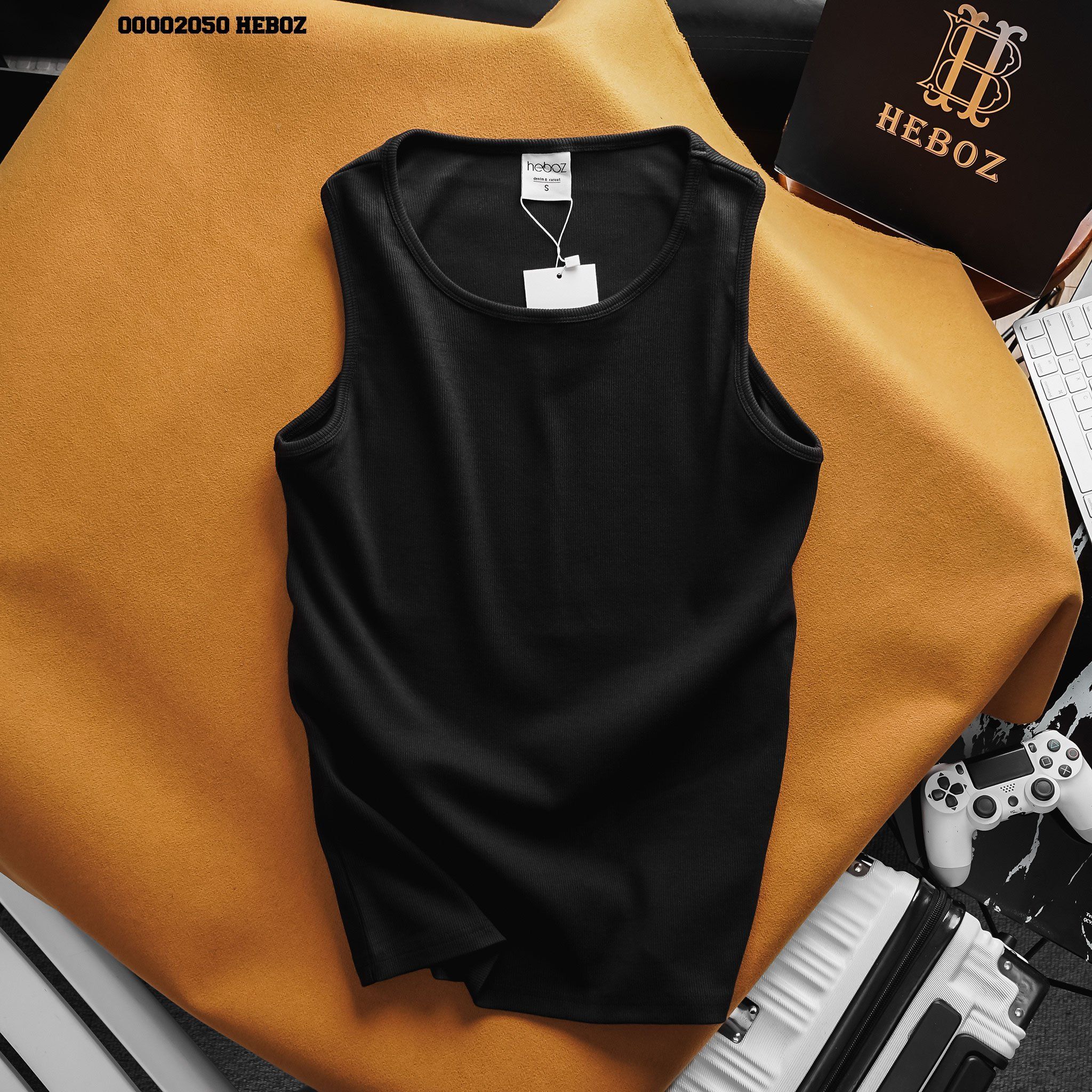 Áo thun nam Heboz tanktop cotton gân 2M - 00002050