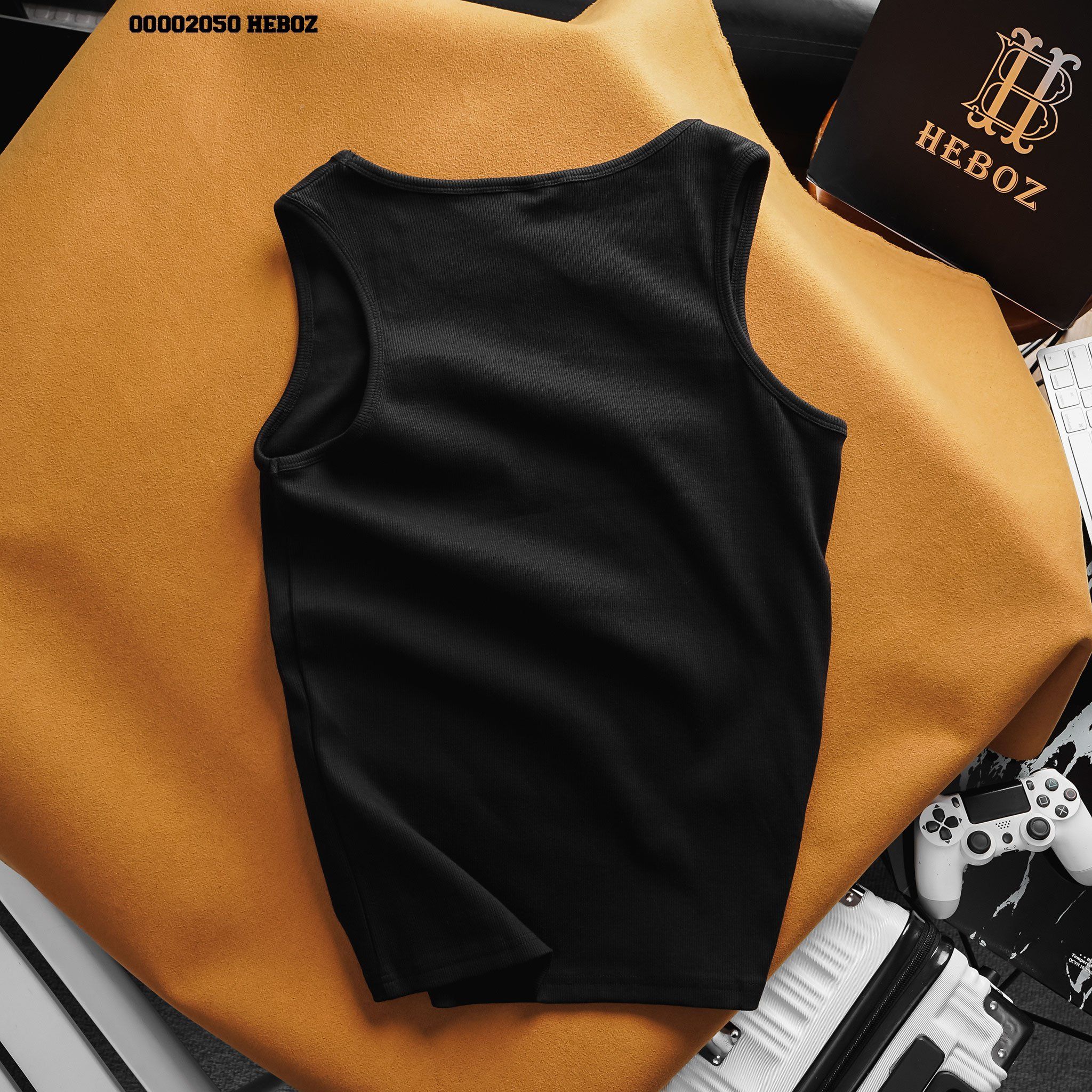 Áo thun nam Heboz tanktop cotton gân 2M - 00002050