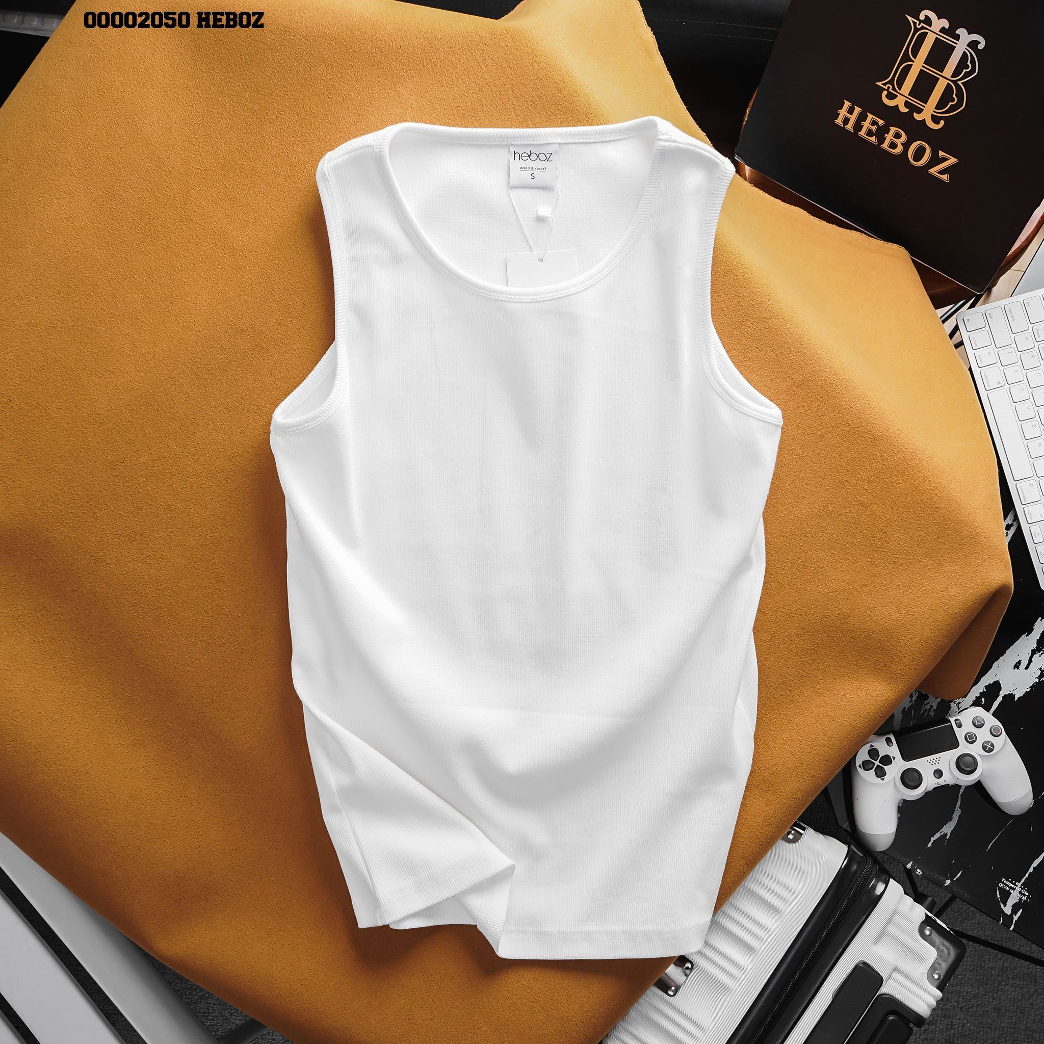 Áo thun nam Heboz tanktop cotton gân 2M - 00002050