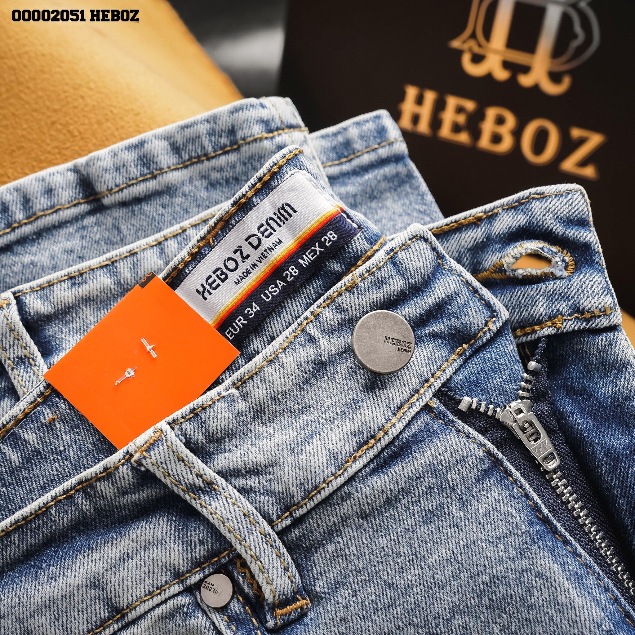 Quần jean nam Heboz basic dáng slim 01 (xanh nhạt) - 00002051
