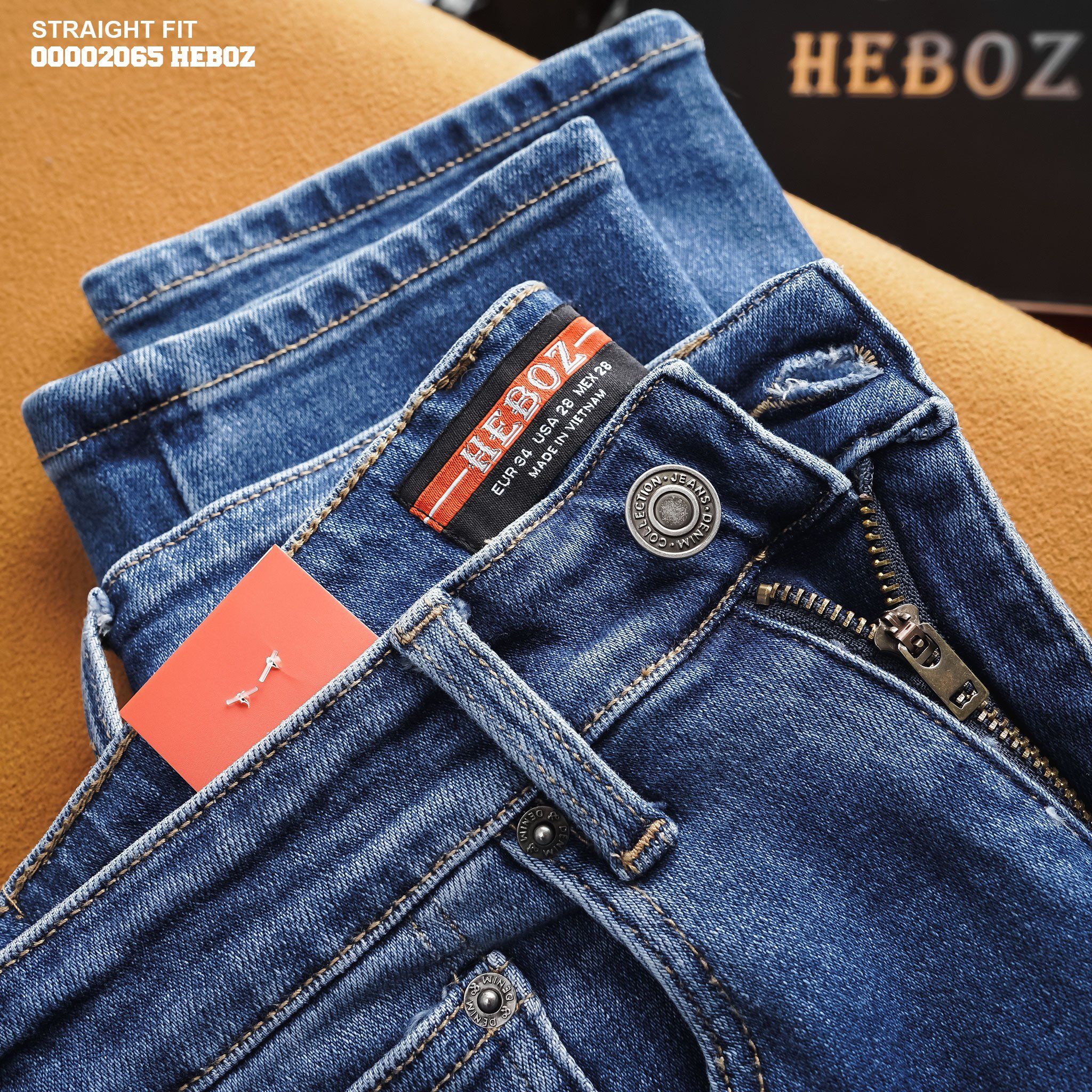 Quần jean nam Heboz dáng straight fit 003 - 00002065