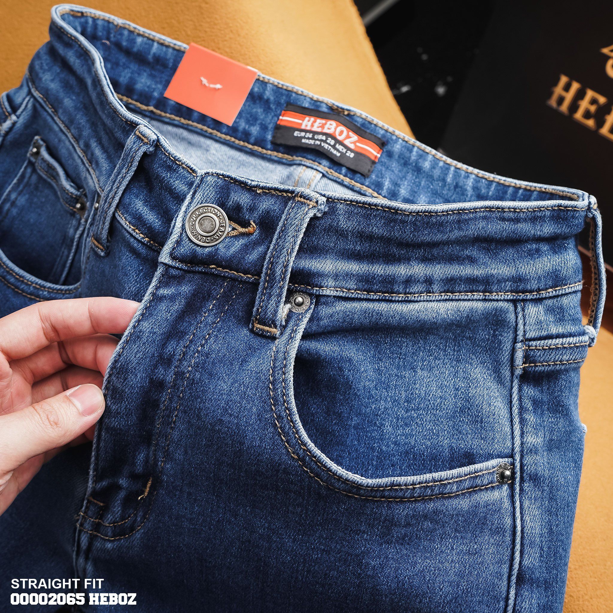 Quần jean nam Heboz dáng straight fit 003 - 00002065